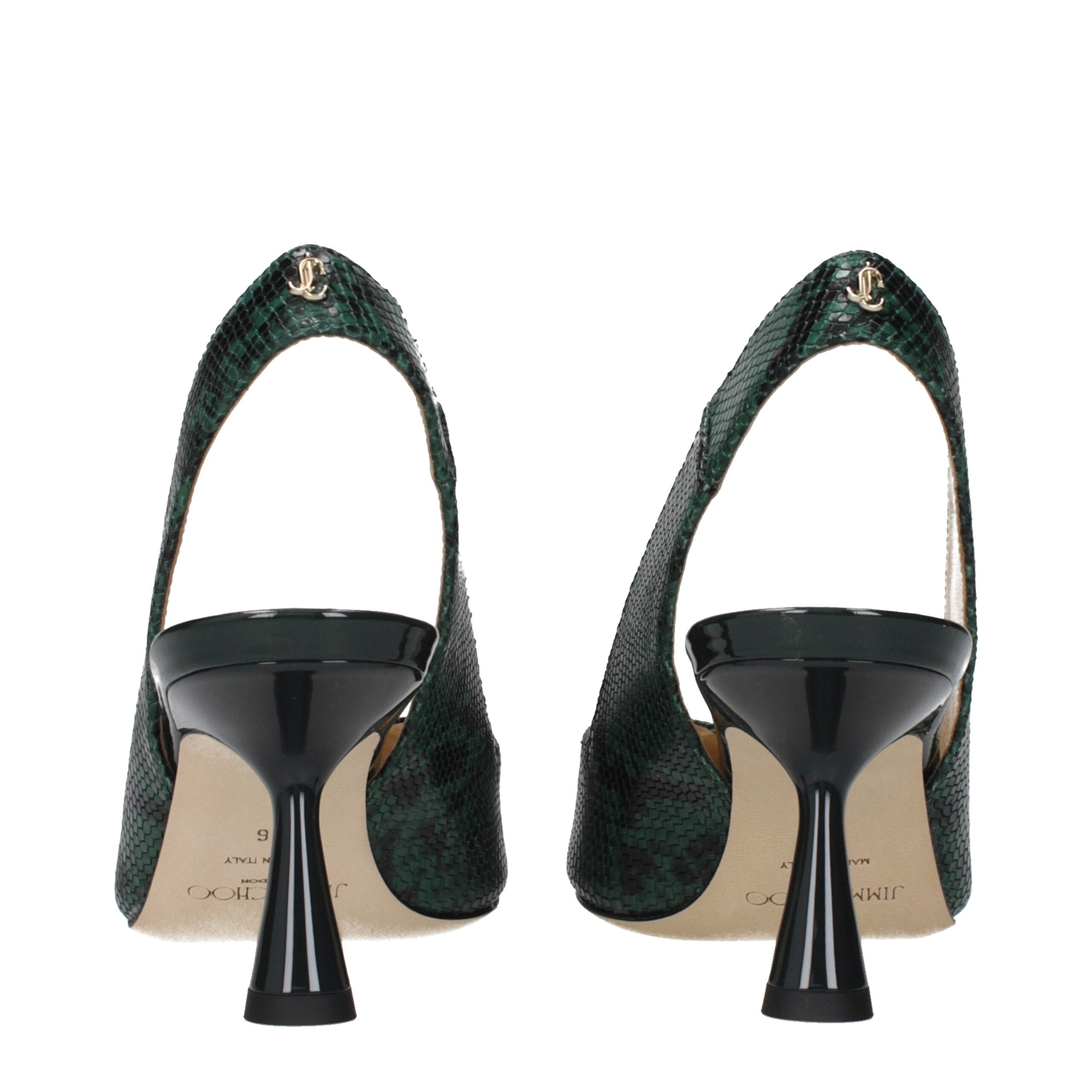 Jimmy Choo Green Leather Pumps