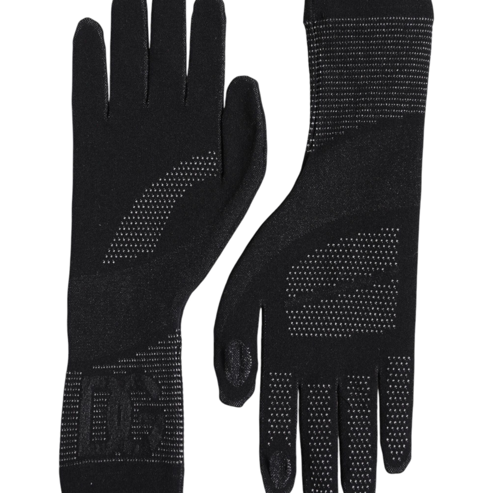 Dolce & Gabbana Black DG Logo Cotton Hands Mitten Men Gloves