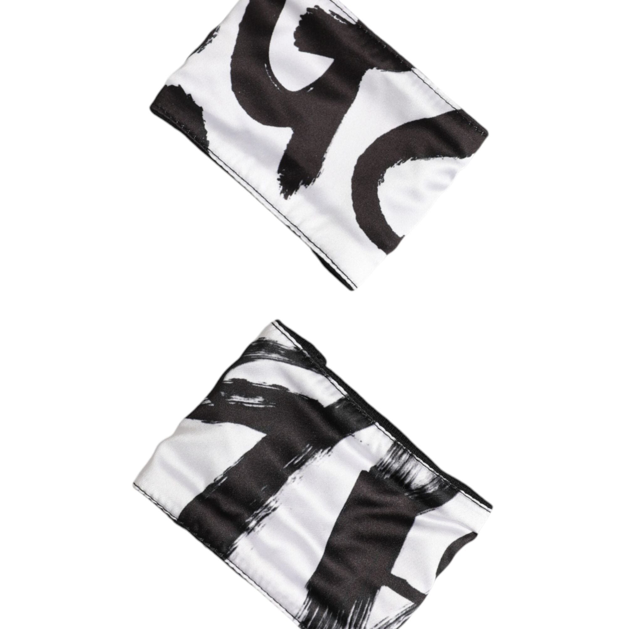 Dolce & Gabbana Black White DG Logo Silk 1 Pair Wristband