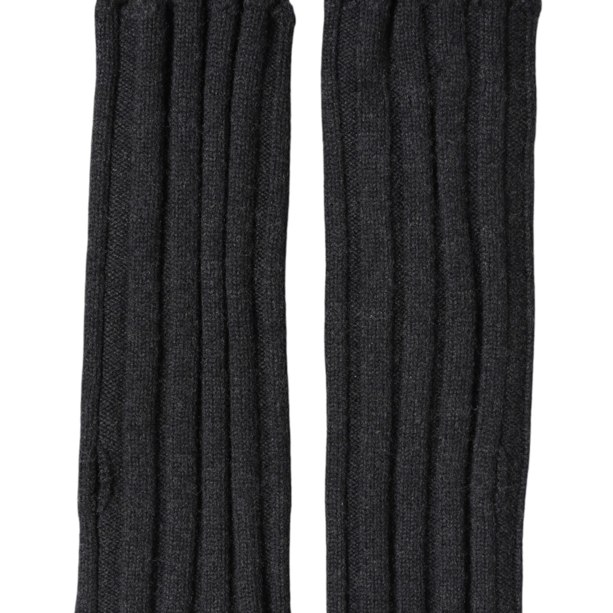 Dolce & Gabbana Black Virgin Wool Knitted Fingerless Gloves