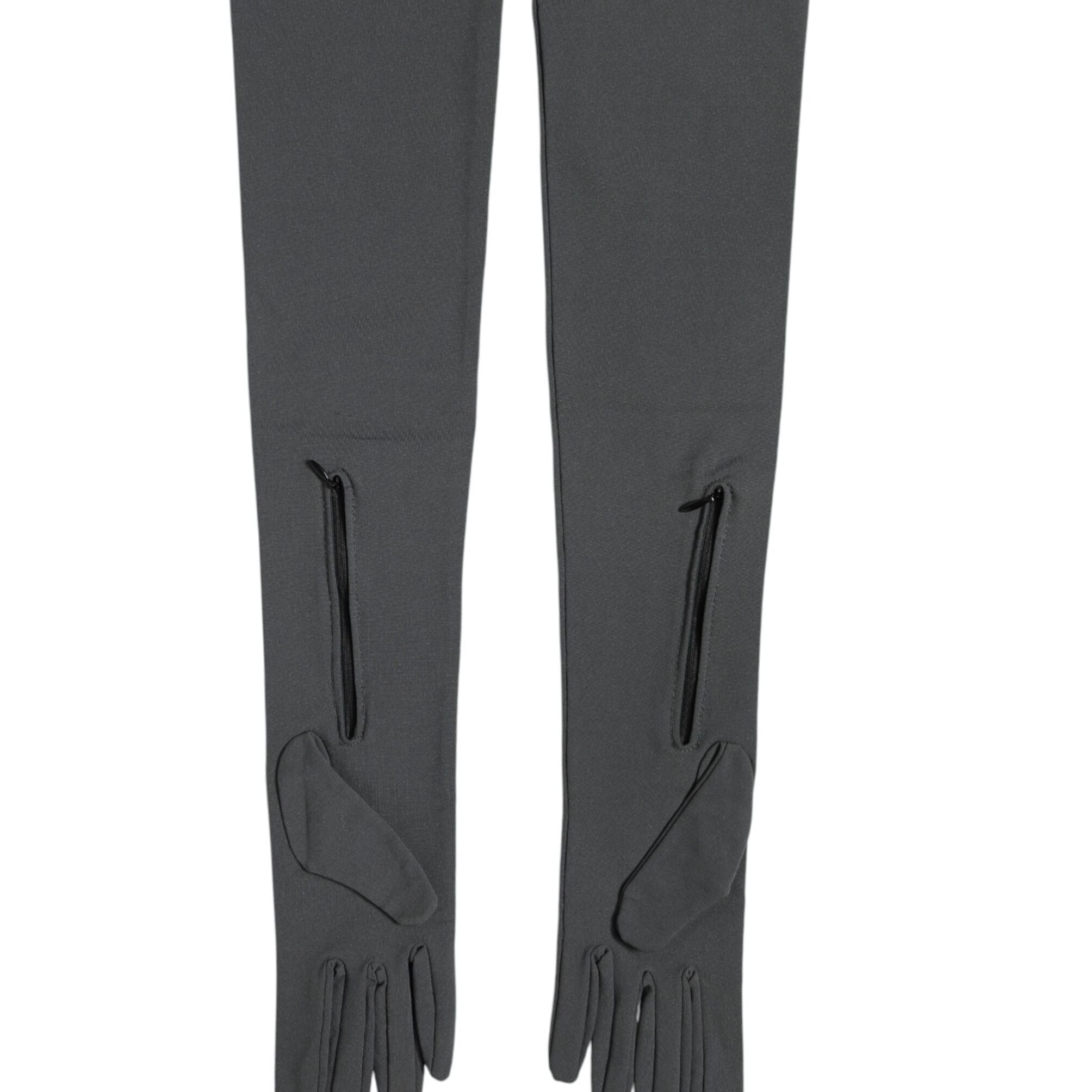 Dolce & Gabbana Dark Gray Viscose Elbow Length Mitten Men Gloves