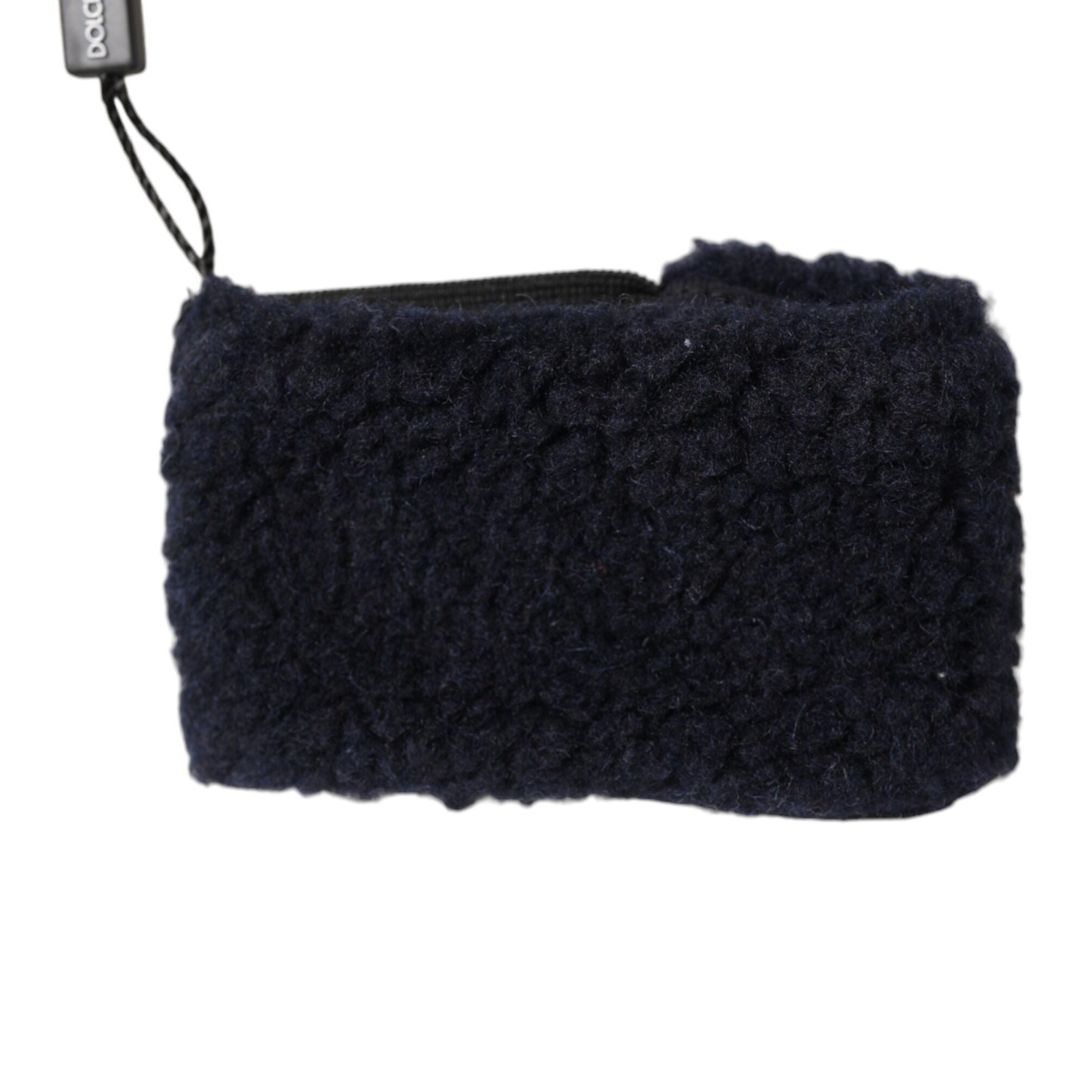 Dolce & Gabbana Black Wool Knitted Sweatbands Men Wristband