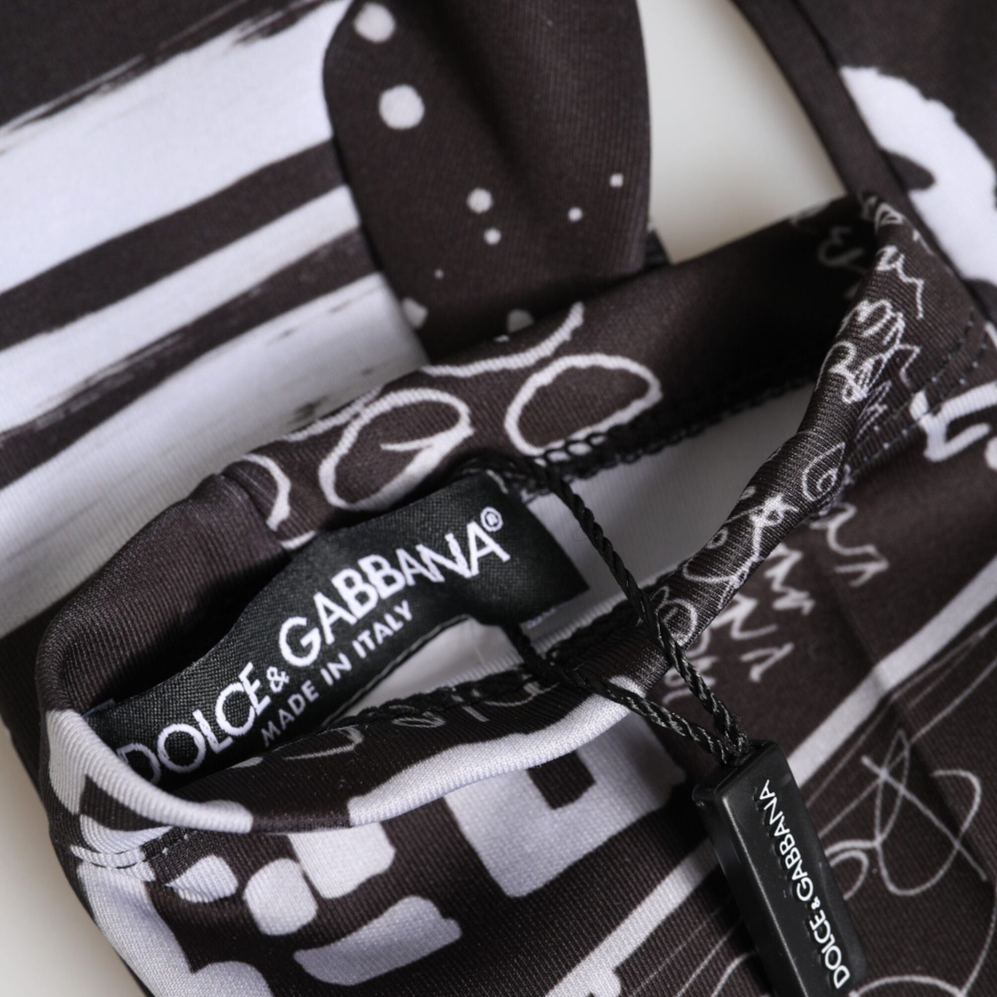 Dolce & Gabbana Black White DG Logo Elbow Length Mitten Gloves