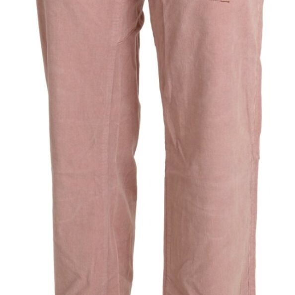 Ermanno Scervino Cotton Pink High Waist Straight Trouser Pants