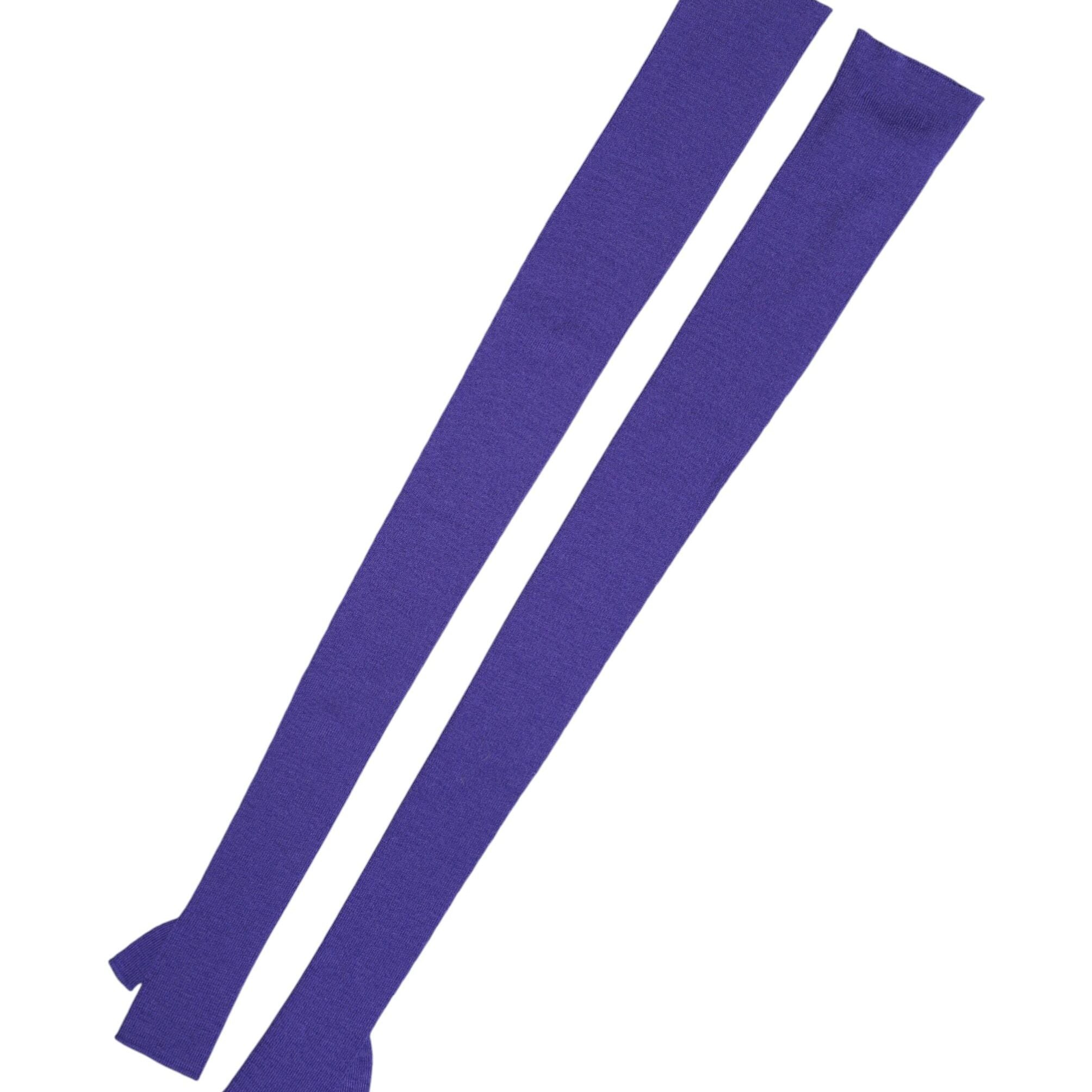 Dolce & Gabbana Violet Wool Fingerless Elbow Length Mitten Gloves