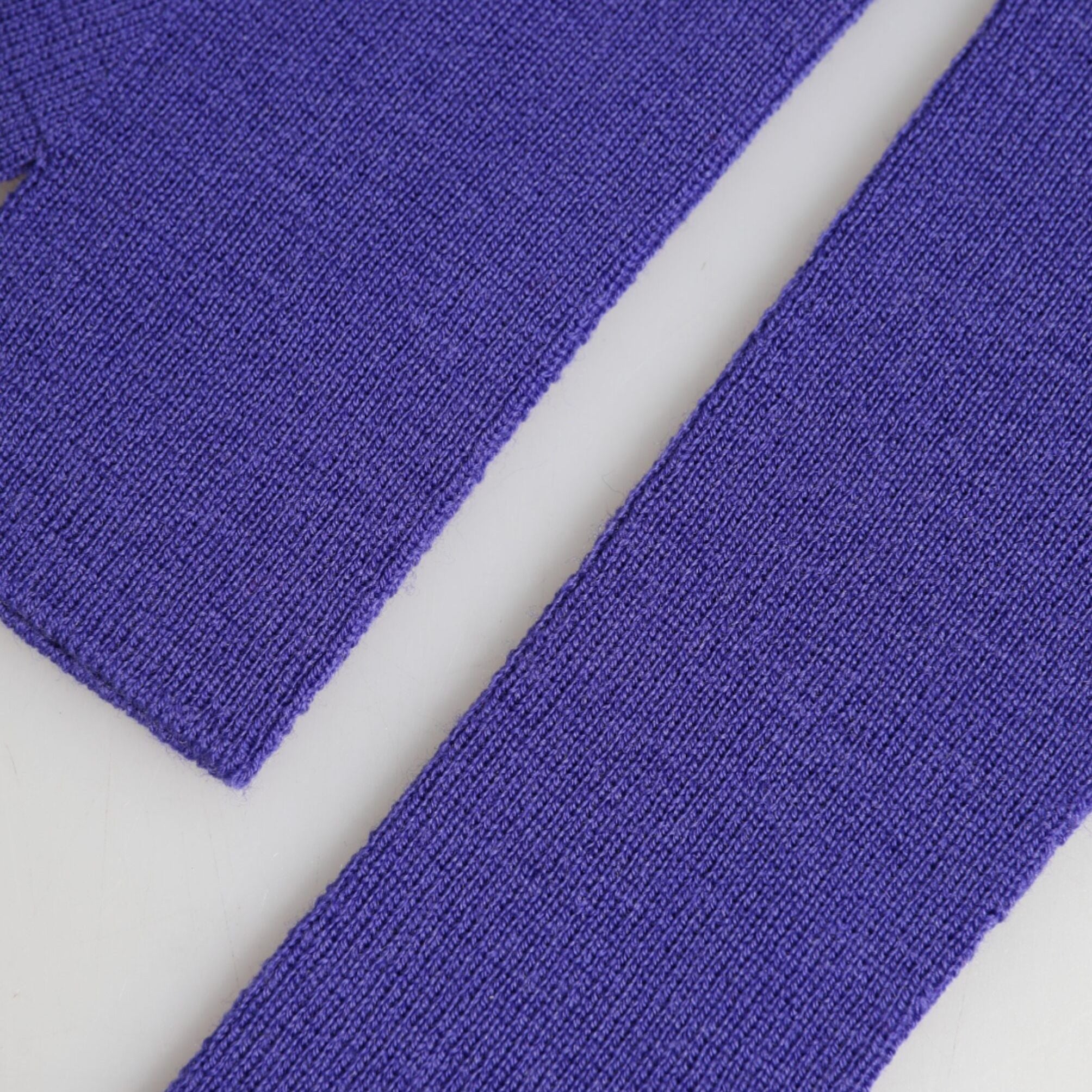 Dolce & Gabbana Violet Wool Fingerless Elbow Length Mitten Gloves