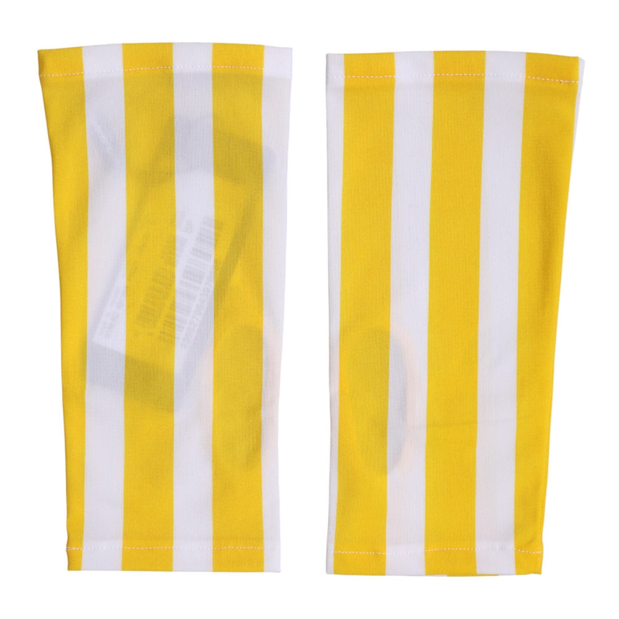 Dolce & Gabbana Yellow White Nylon Fingerless Wrist Length Gloves