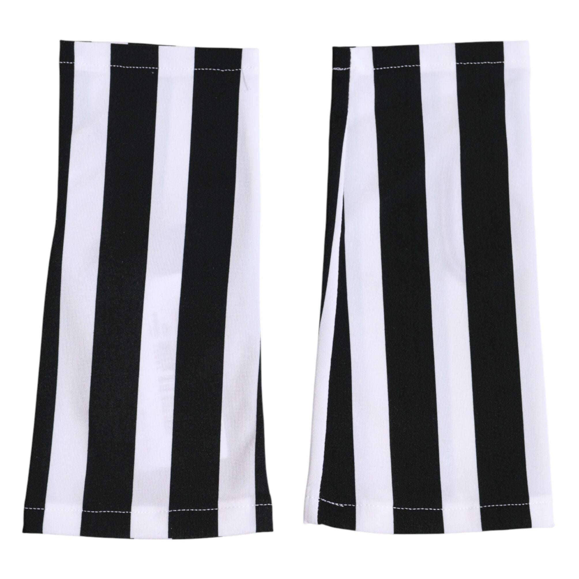 Dolce & Gabbana Black White Nylon Fingerless Wrist Length Gloves