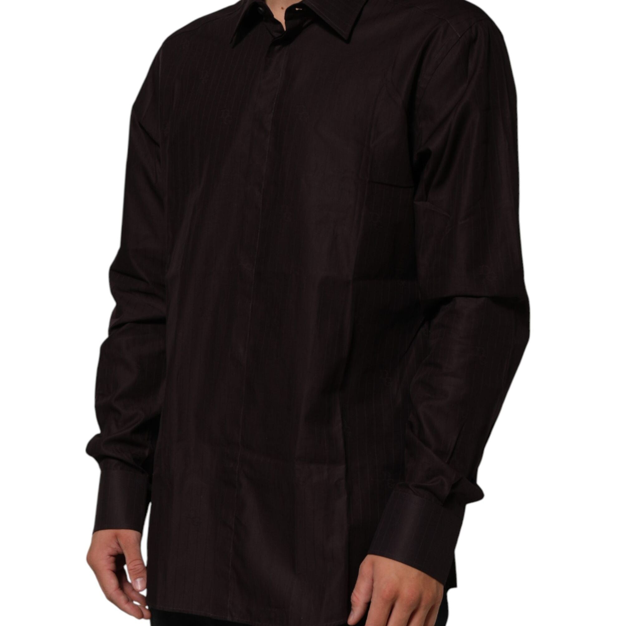 Dolce & Gabbana Brown Cotton LongSleeve MARTINI Dress  Shirt