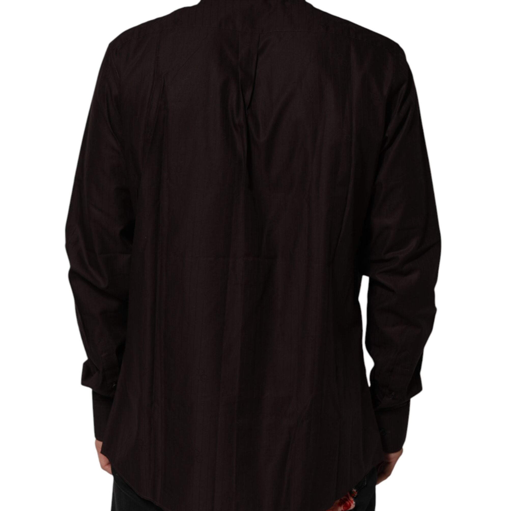 Dolce & Gabbana Brown Cotton LongSleeve MARTINI Dress  Shirt