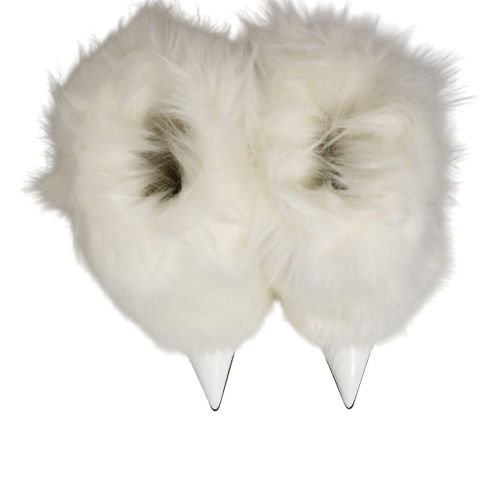 Dolce & Gabbana White Fur Pointed Knee High Stiletto Boots Shoes