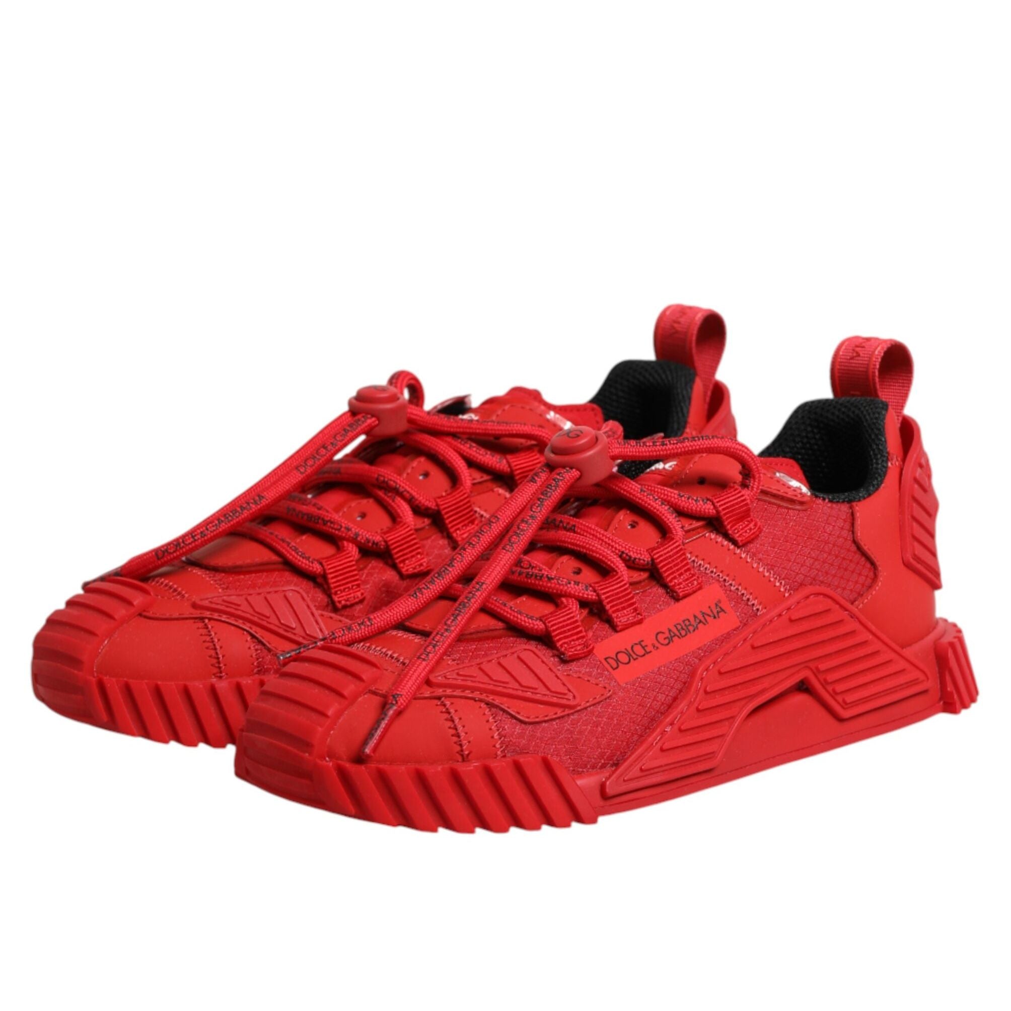 Dolce & Gabbana Red Logo Lace Low Top NS1 Sneakers Shoes