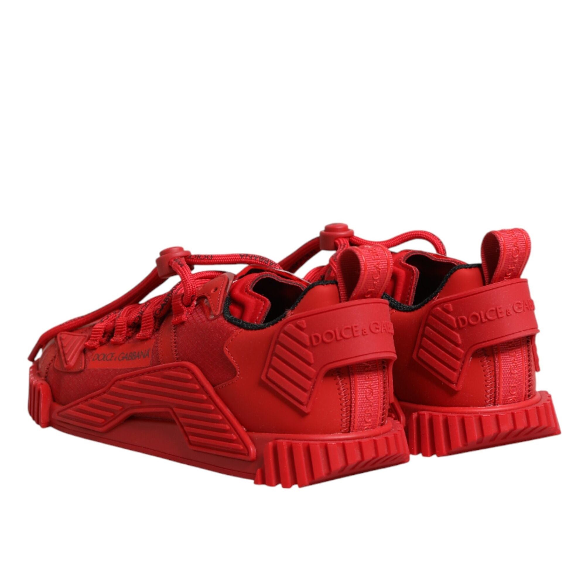 Dolce & Gabbana Red Logo Lace Low Top NS1 Sneakers Shoes