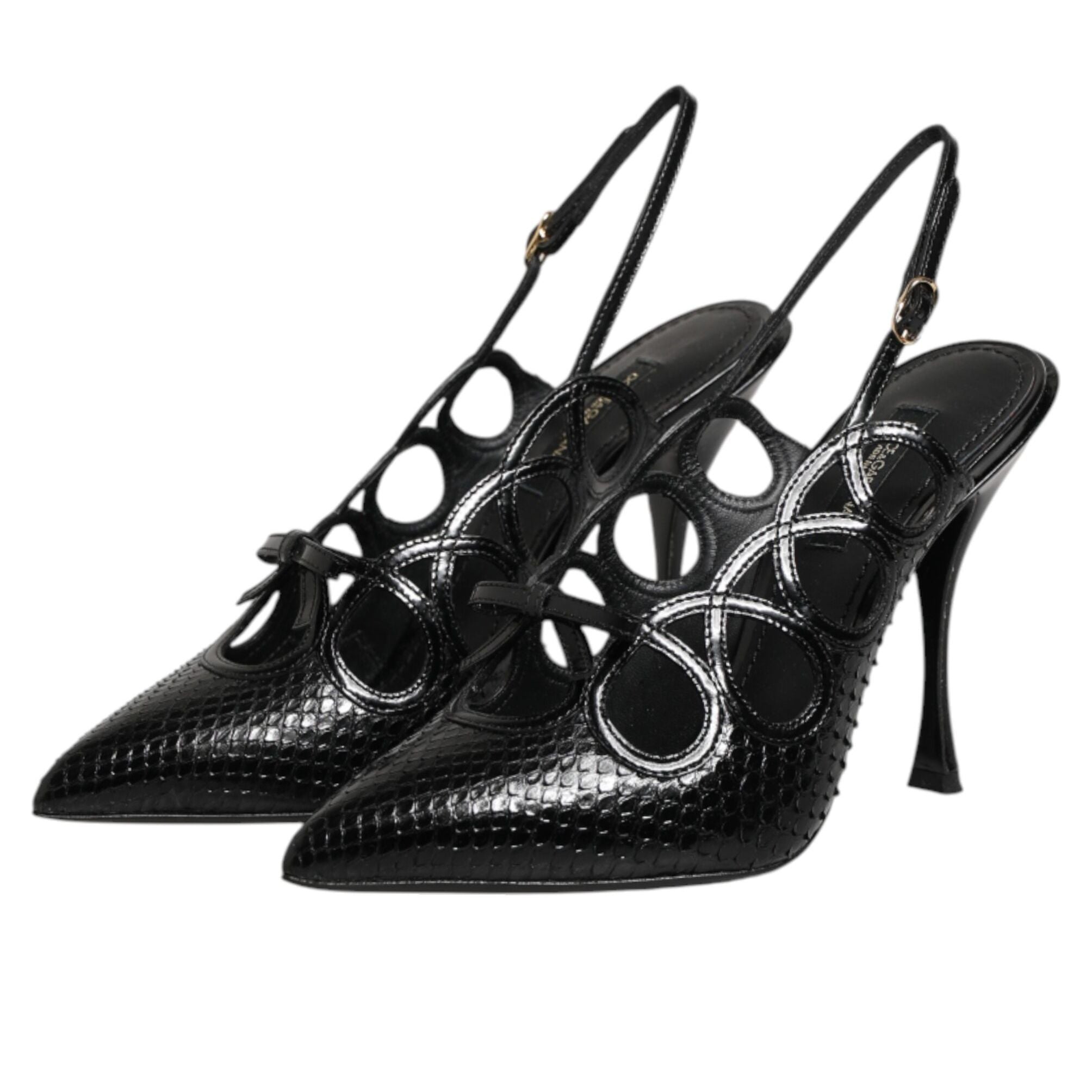 Dolce & Gabbana Leather High Heels Slingback Shoes