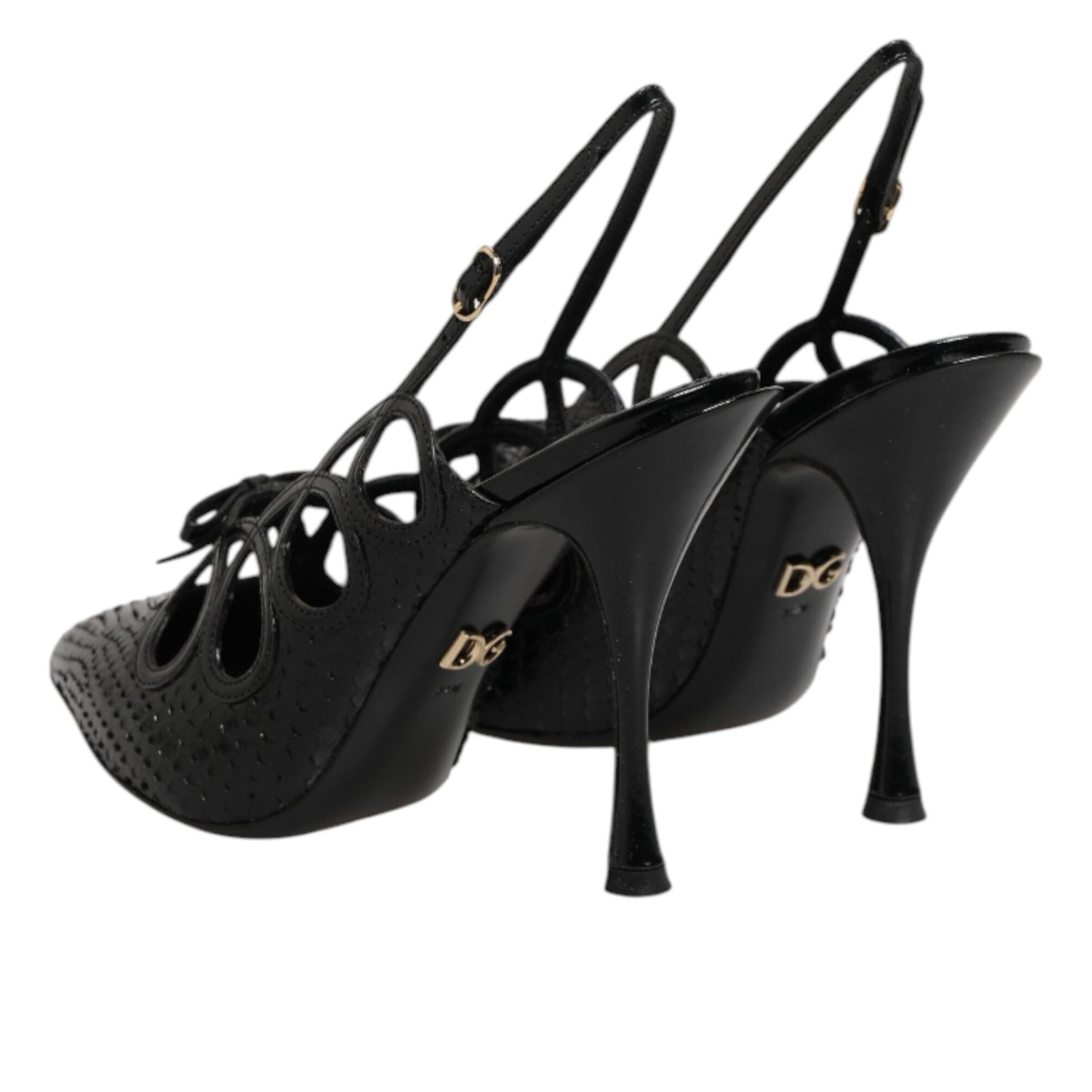 Dolce & Gabbana Leather High Heels Slingback Shoes