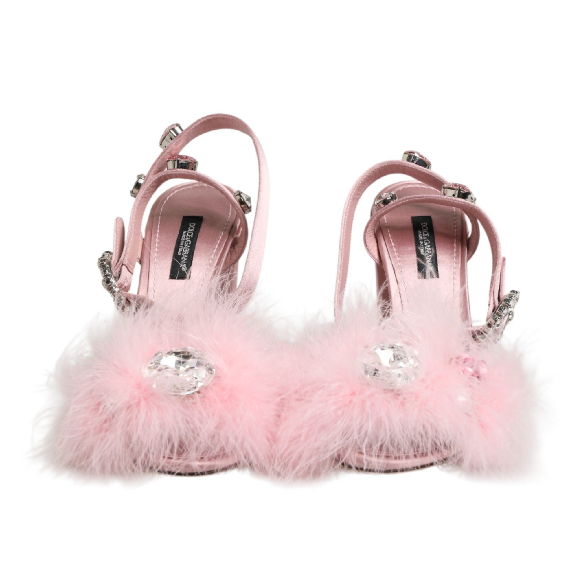 Dolce & Gabbana Pink Sequined Ankle Strap Sandals Shoes