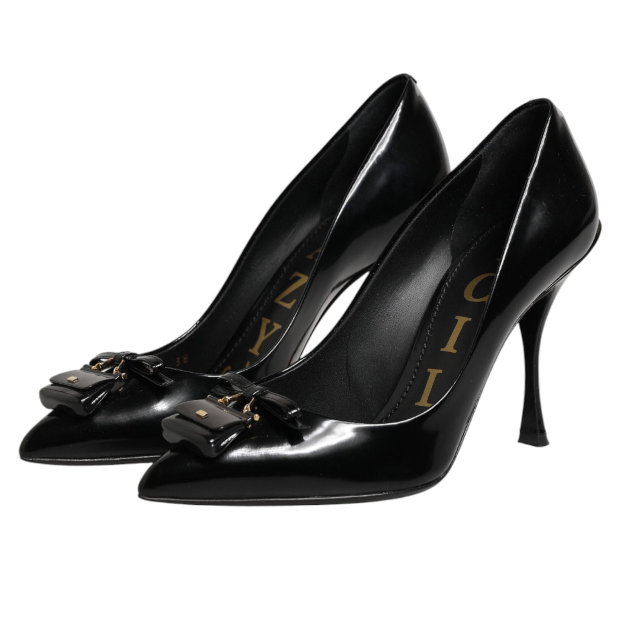 Dolce & Gabbana Black Bag Embellished Heels Pumps Shoes