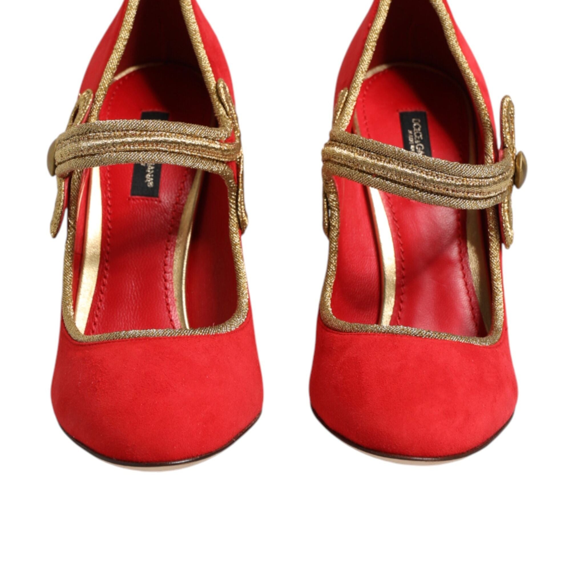 Dolce & Gabbana Red Embellished MARY JANES Pumps  Shoes