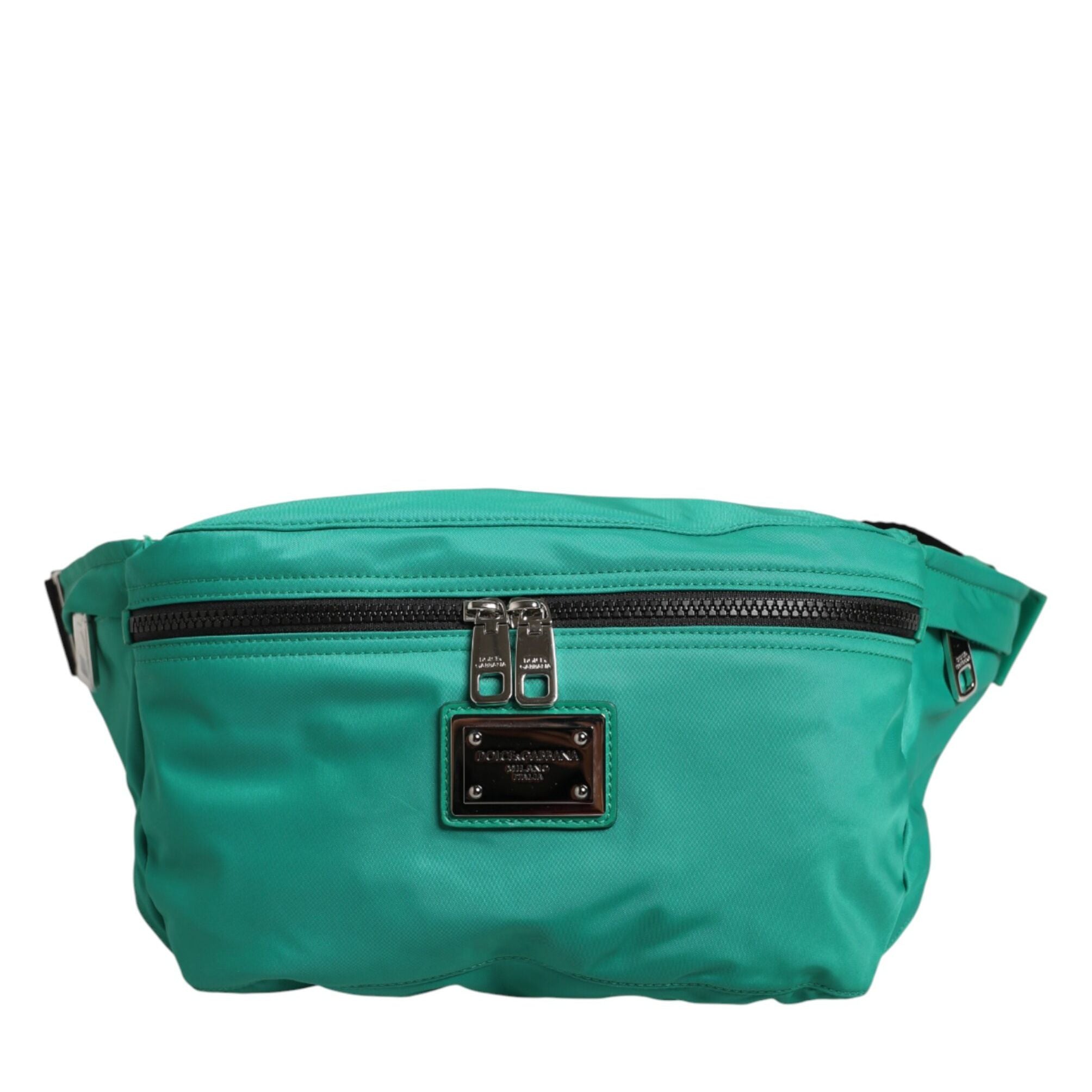 Dolce & Gabbana Green Logo Plaque Nylon Waist Fanny Pack Men's Borse Bag