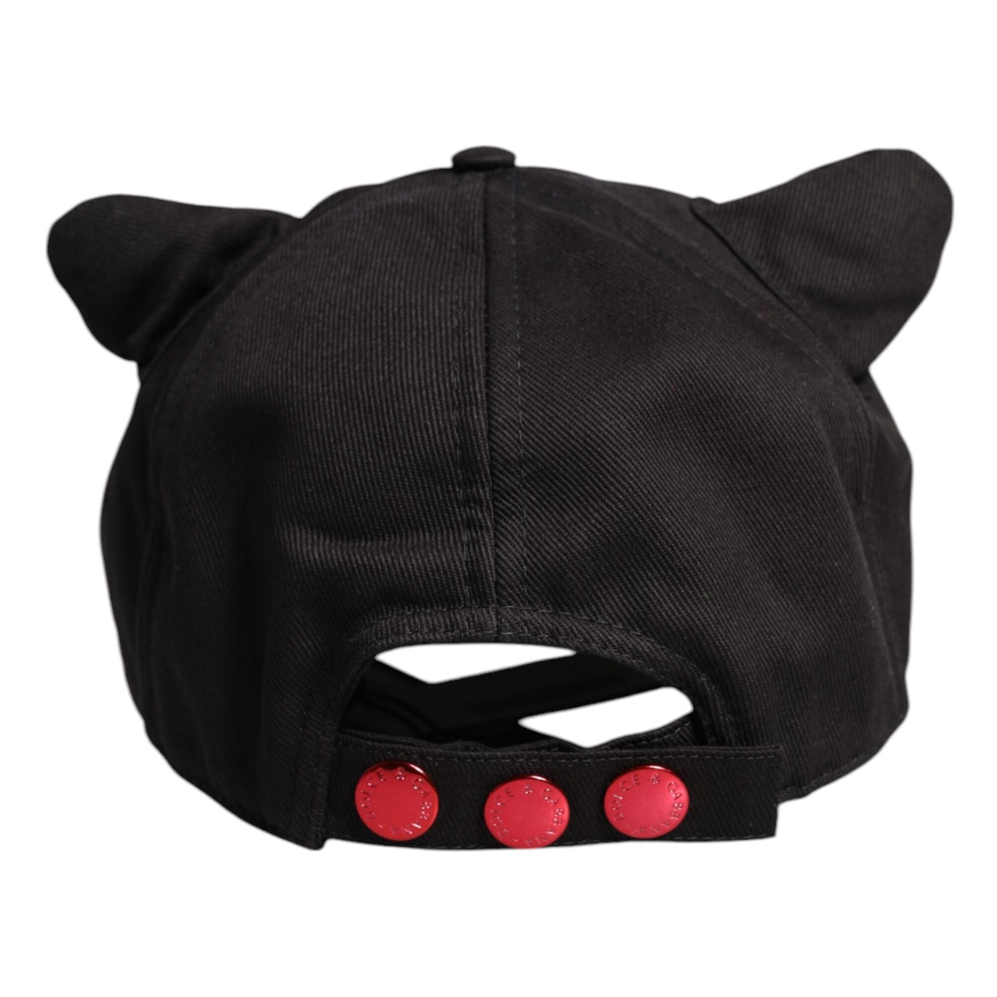 Dolce & Gabbana Black Cotton Logo Patch 6 Panels Baseball Cap Hat