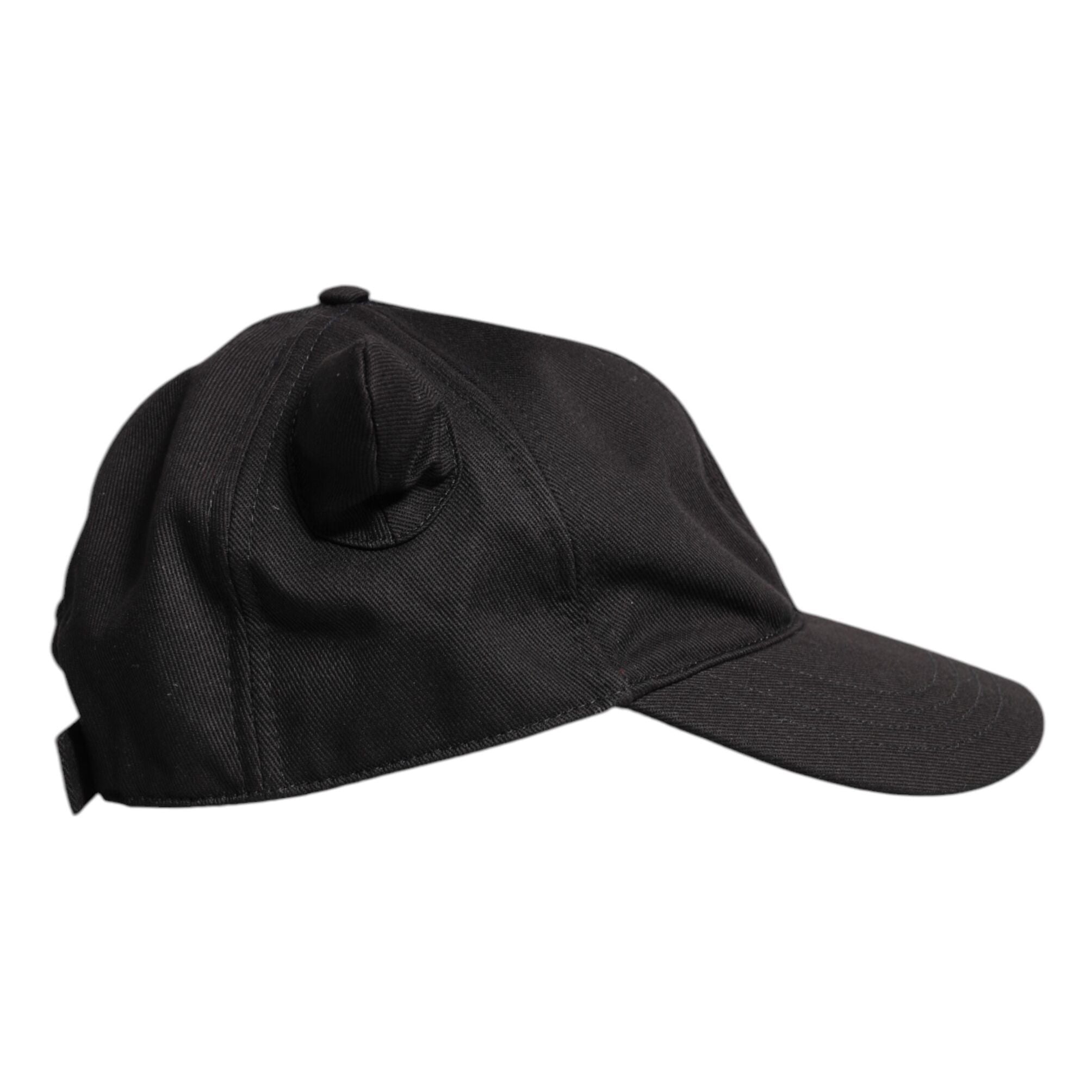 Dolce & Gabbana Black Cotton Logo Patch 6 Panels Baseball Cap Hat