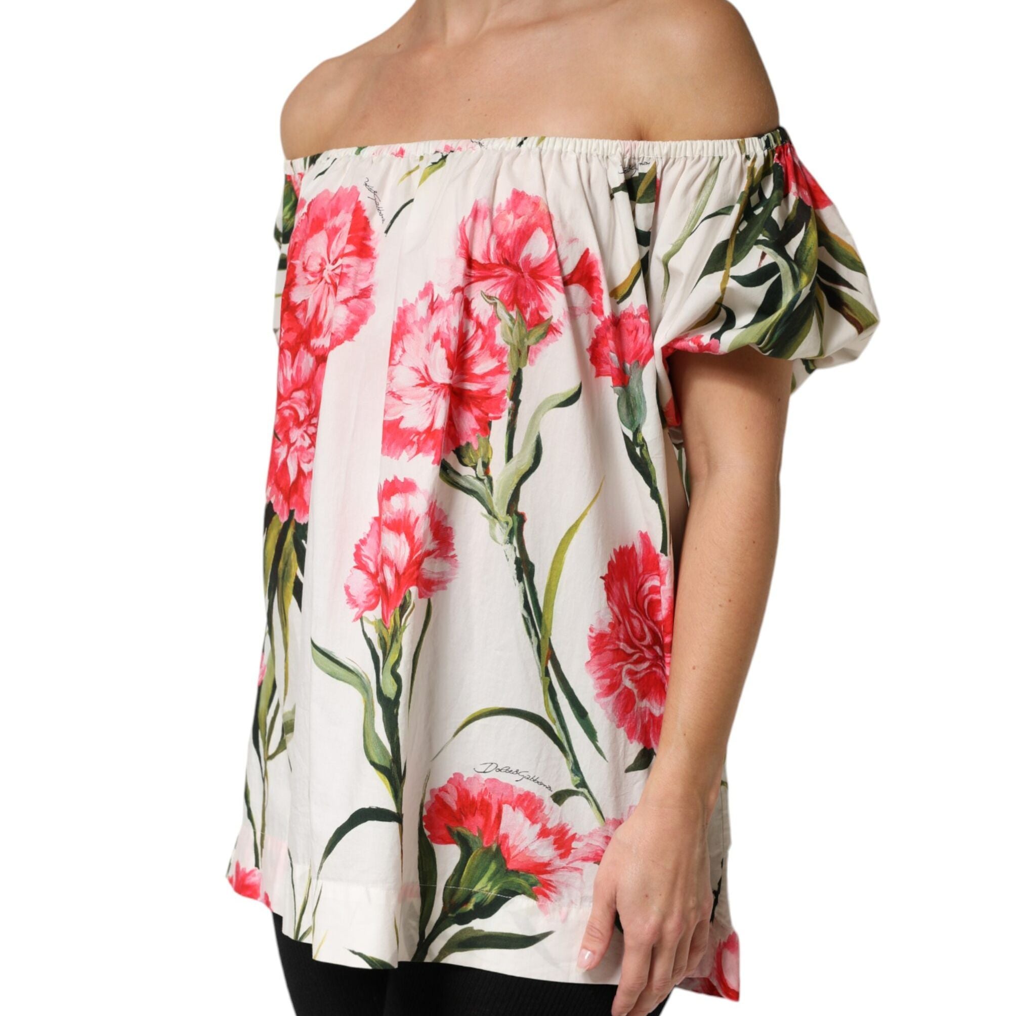 Dolce & Gabbana Multicolor Floral Off Shoulder Blouse Top