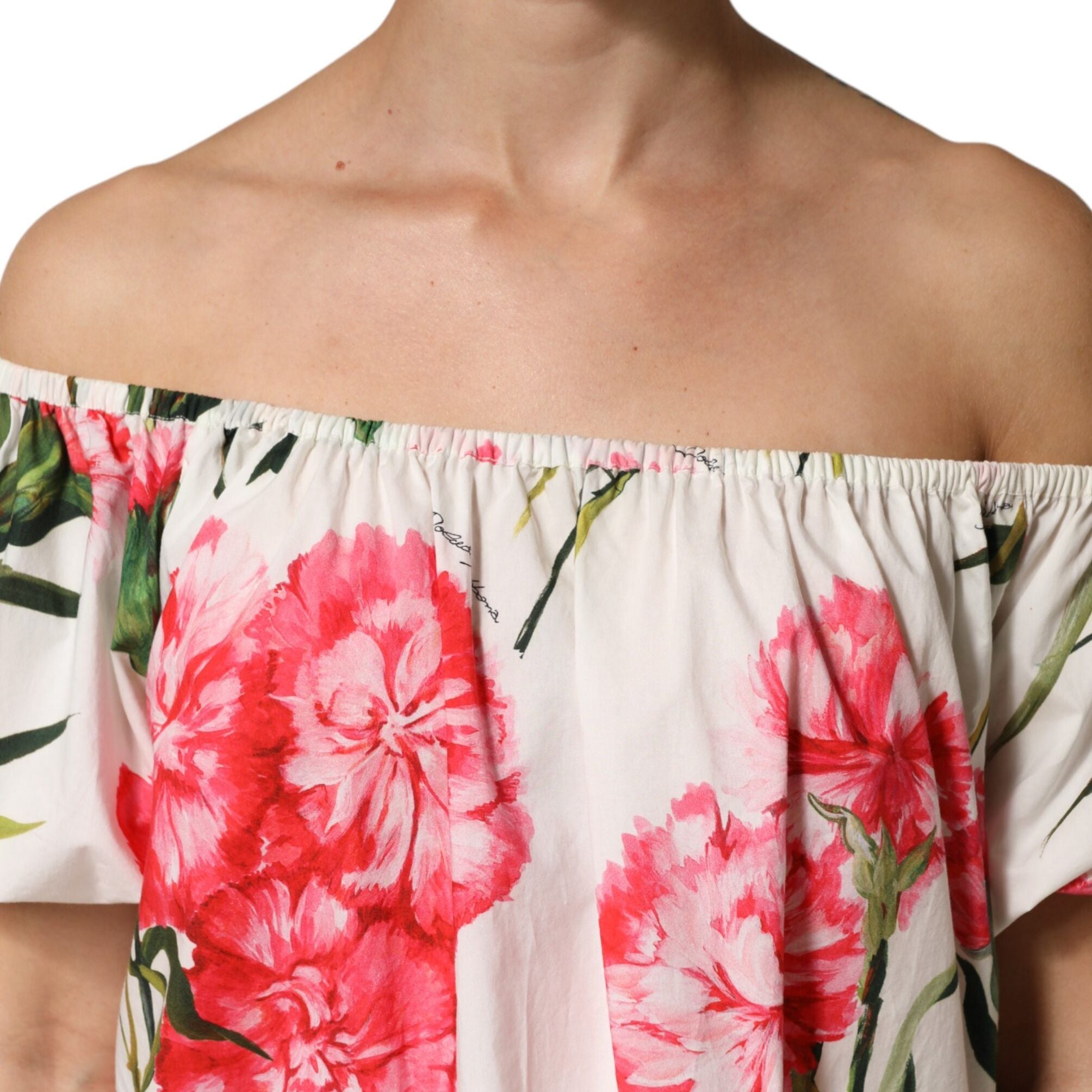 Dolce & Gabbana Multicolor Floral Off Shoulder Blouse Top