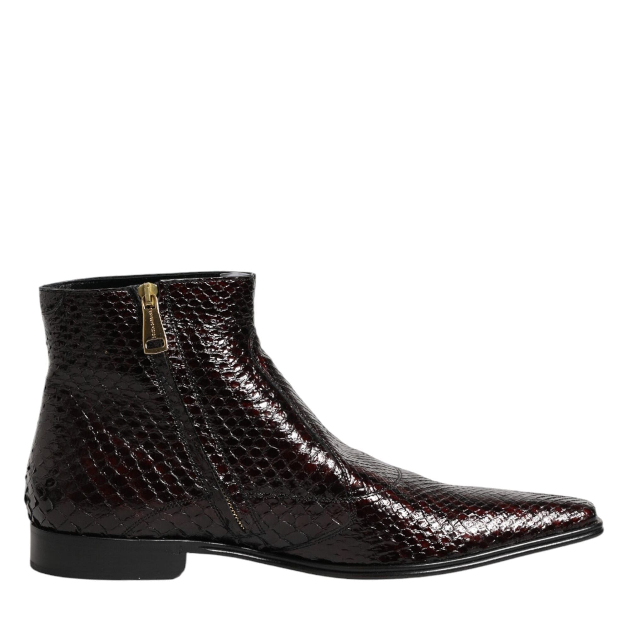 Dolce & Gabbana Bordeaux Chelsea Men Short Ankle Boots Shoes