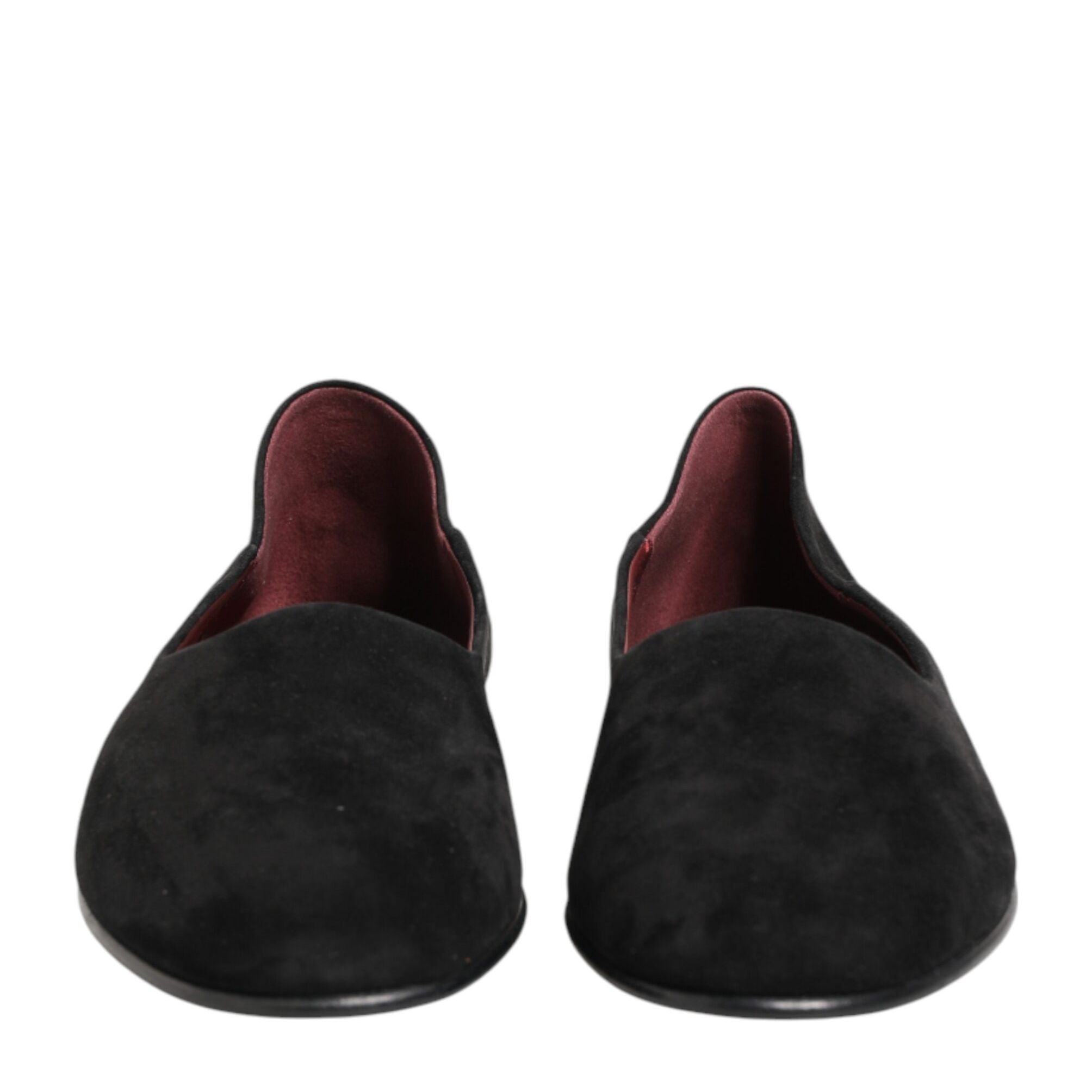 Dolce & Gabbana Black Leather Suede Slip On Loafers Dress Shoes