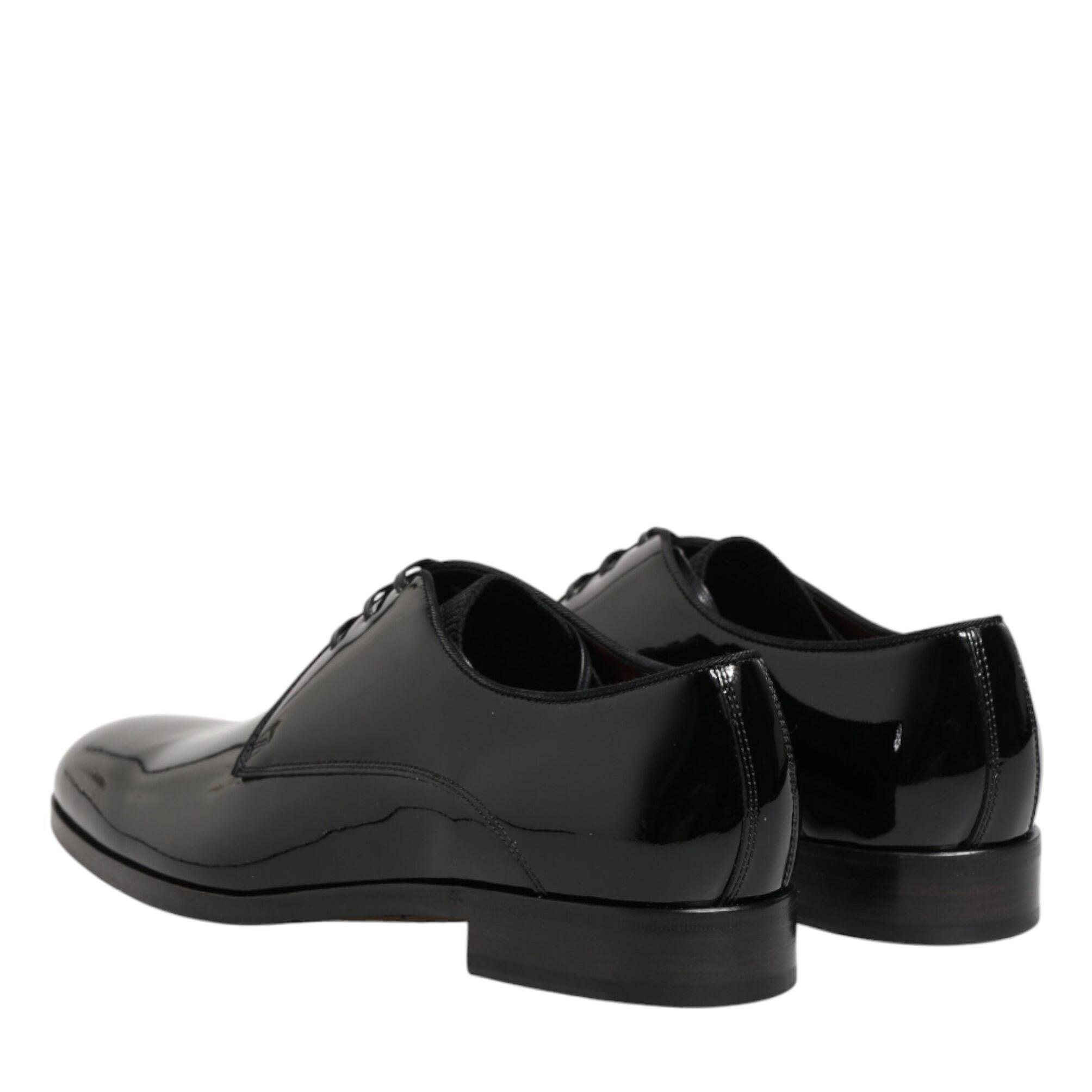 Dolce & Gabbana Black Calfskin Leather Derby Dress Shoes