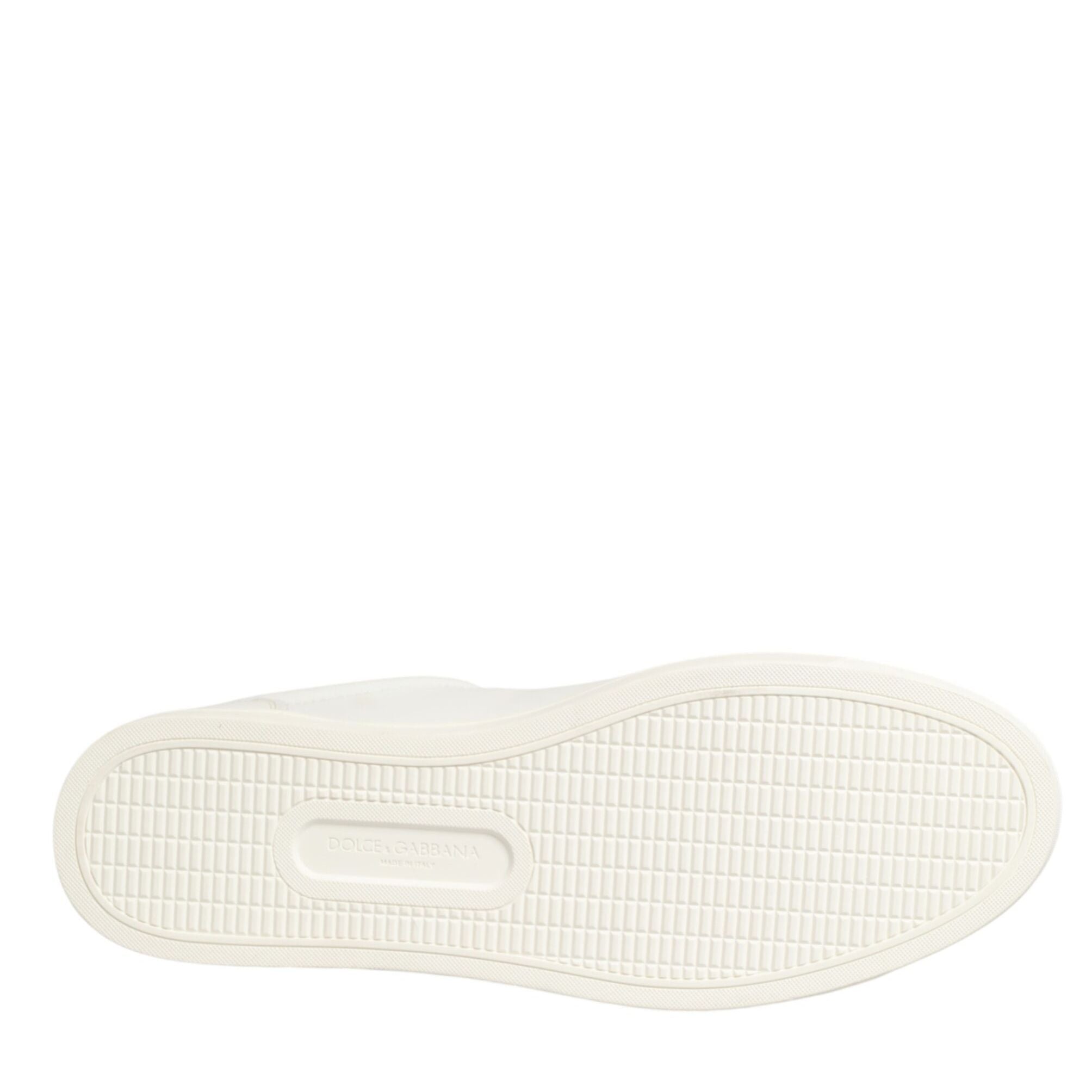 Dolce & Gabbana White Leather Heart Embellished Sneakers Shoes