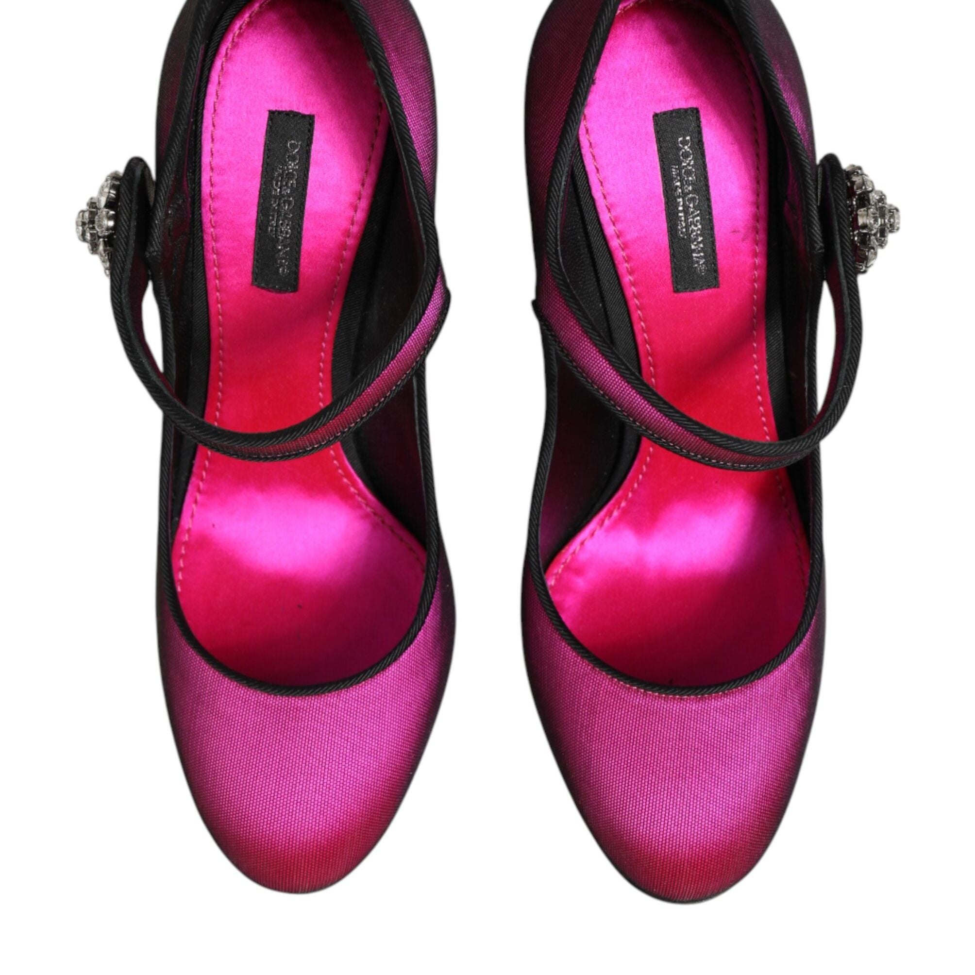 Dolce & Gabbana Pink Strass Mary Janes Heels Pumps Shoes
