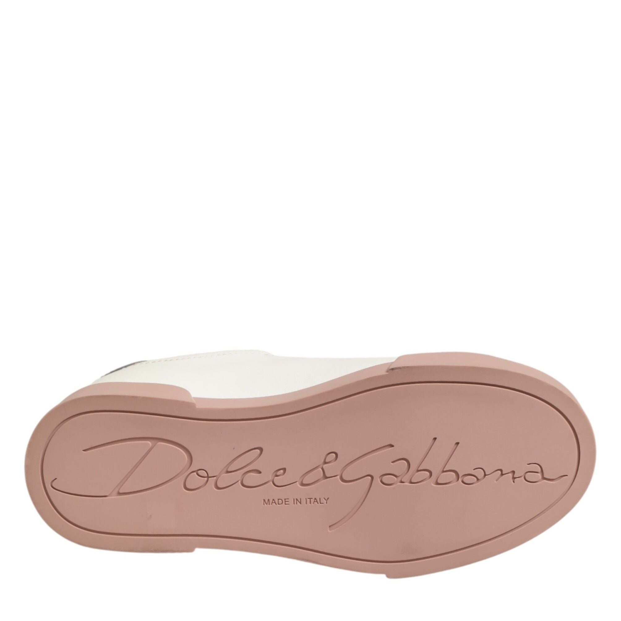Dolce & Gabbana White Leather Sacred Heart Sneakers Shoes