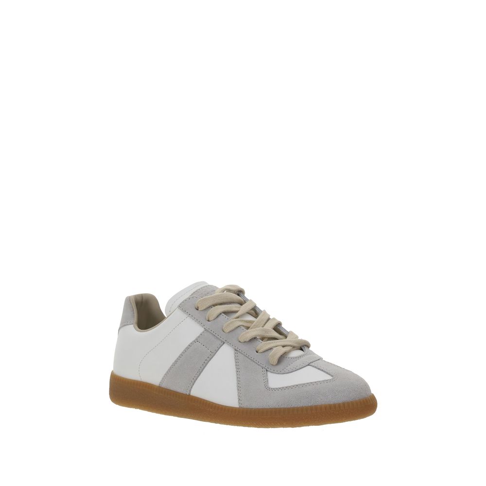 Maison Margiela White Calf Leather Bos Taurus Low Top Sneakers