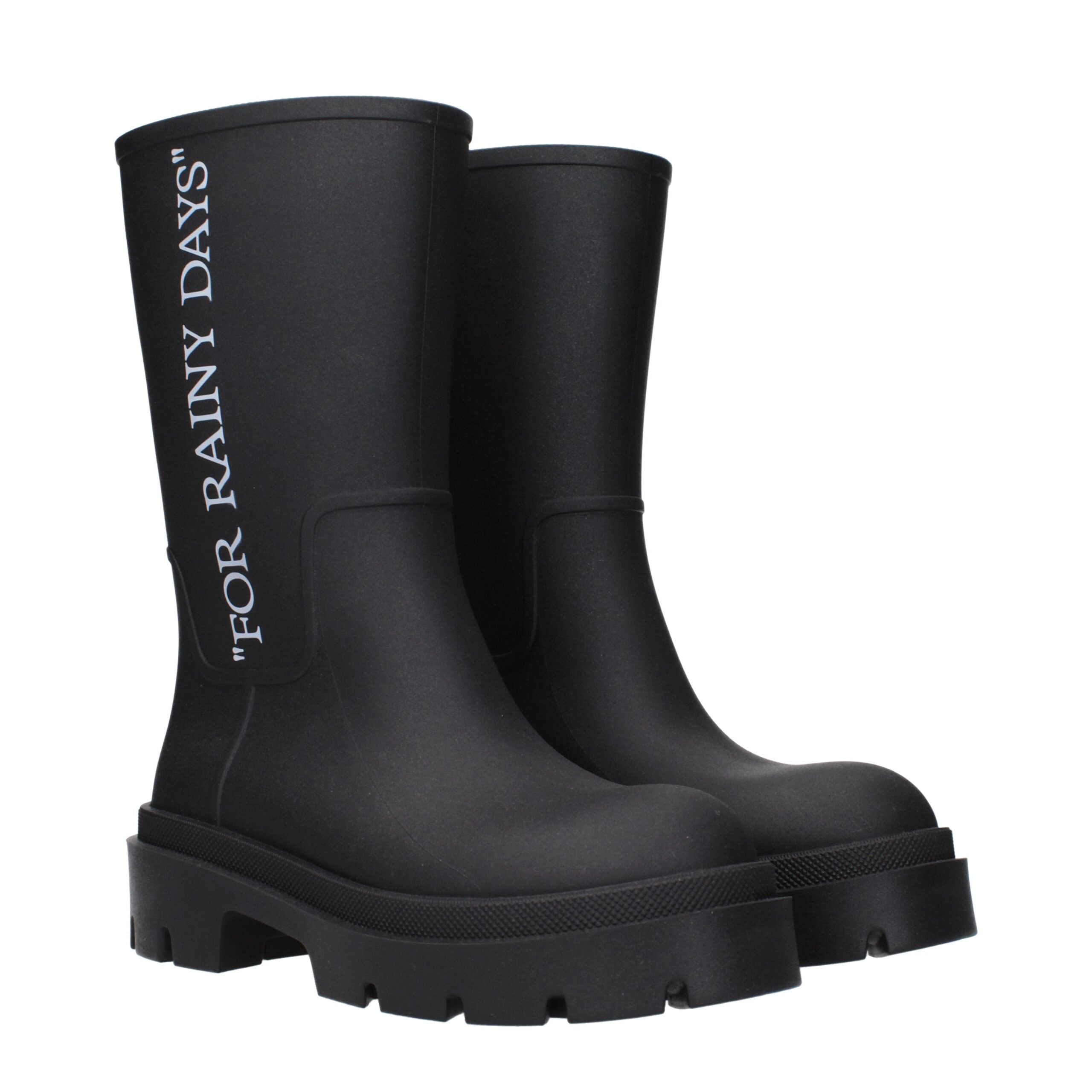 Off-White Black Cotton Ankle Boots