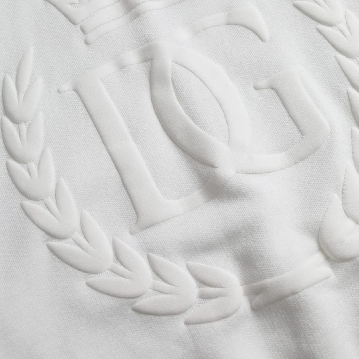 Dolce & Gabbana White Cotton Hooded Pullover Sweatshirt Men