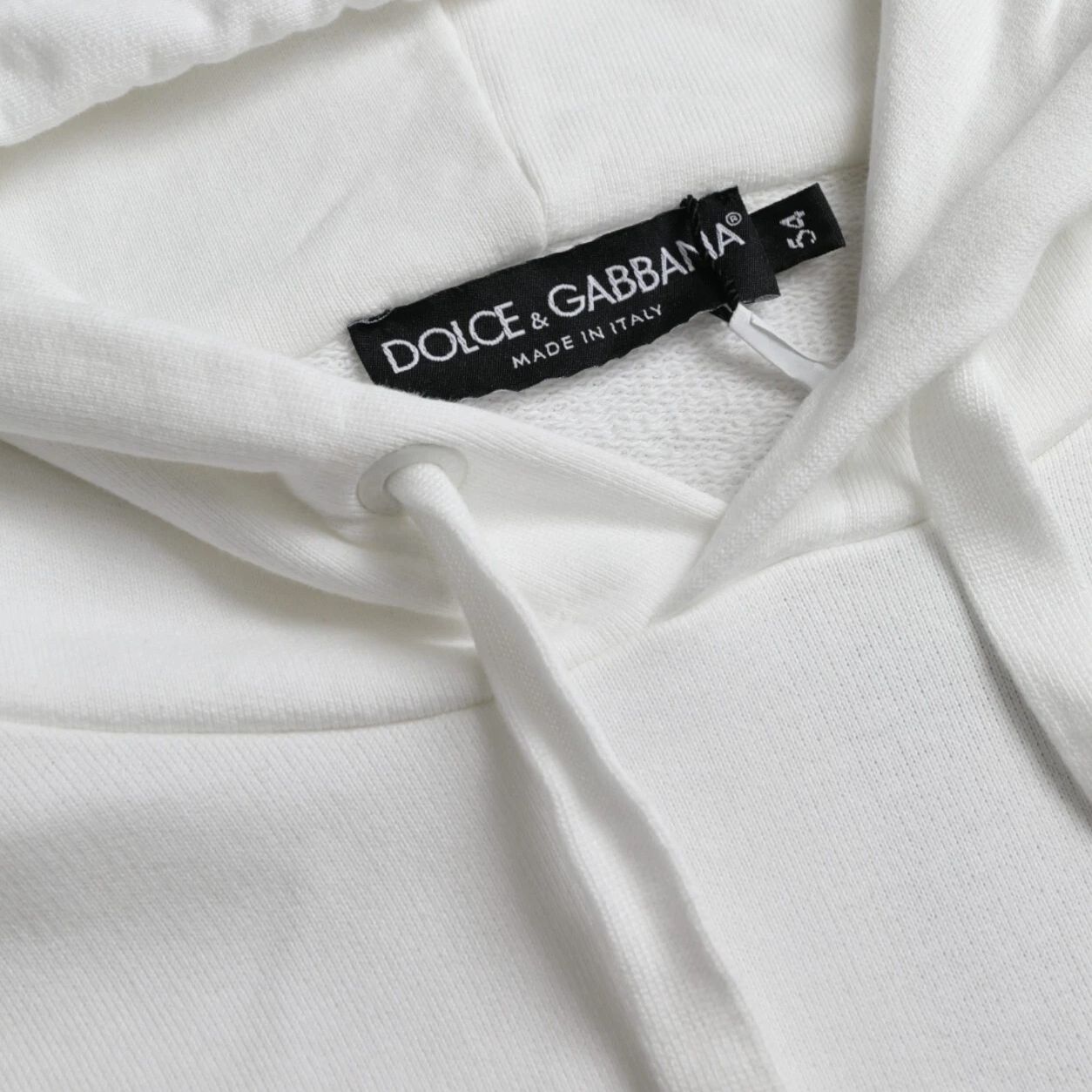 Dolce & Gabbana White Cotton Hooded Pullover Sweatshirt Men