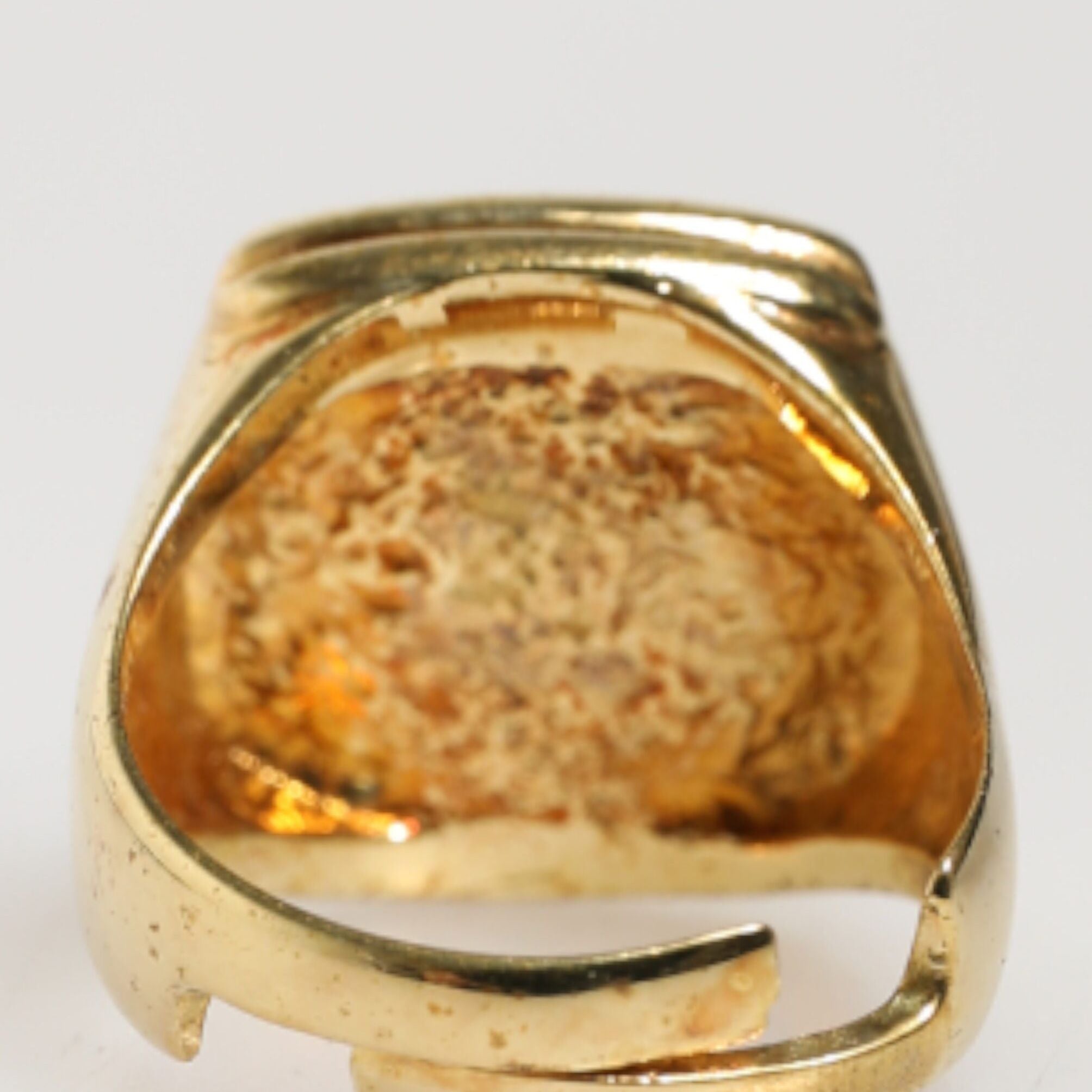 Dolce & Gabbana Gold-Tone Real Brass Black Enamel "J" Adjustable Rings