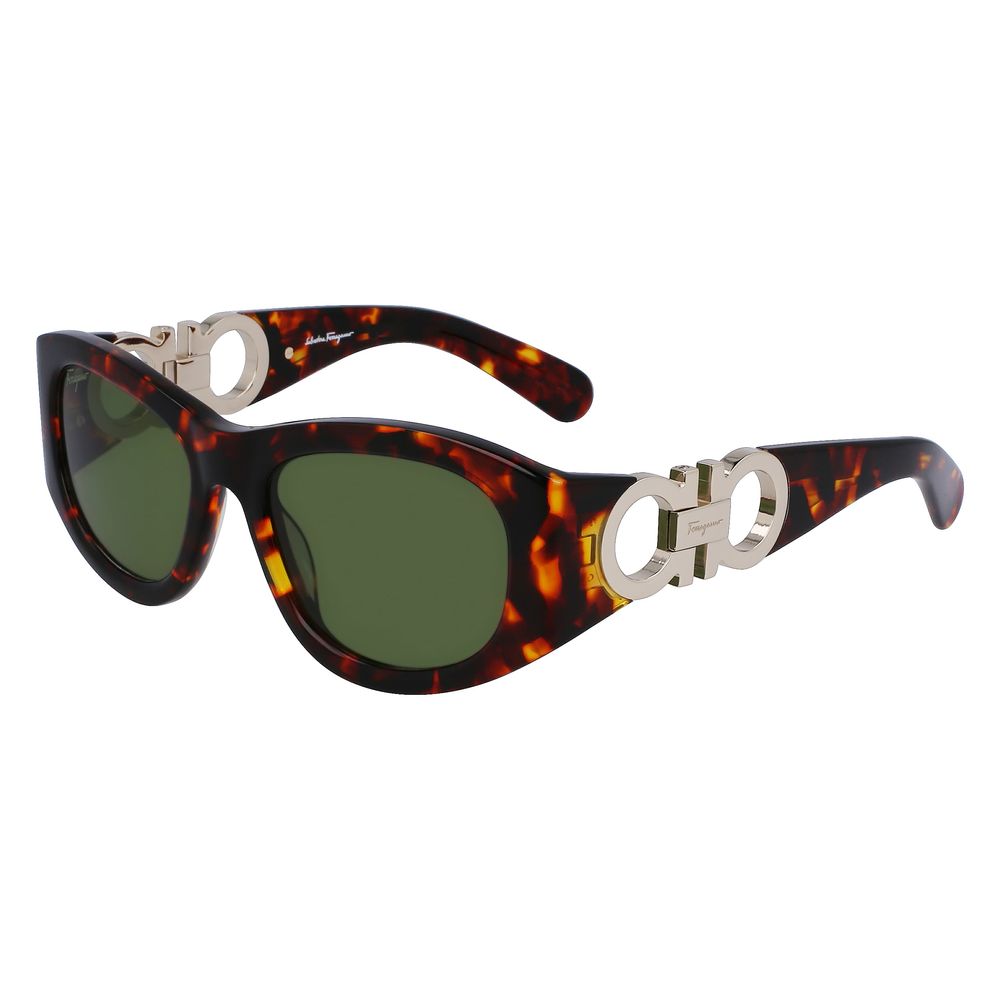 Ferragamo Brown Acetate Sunglasses