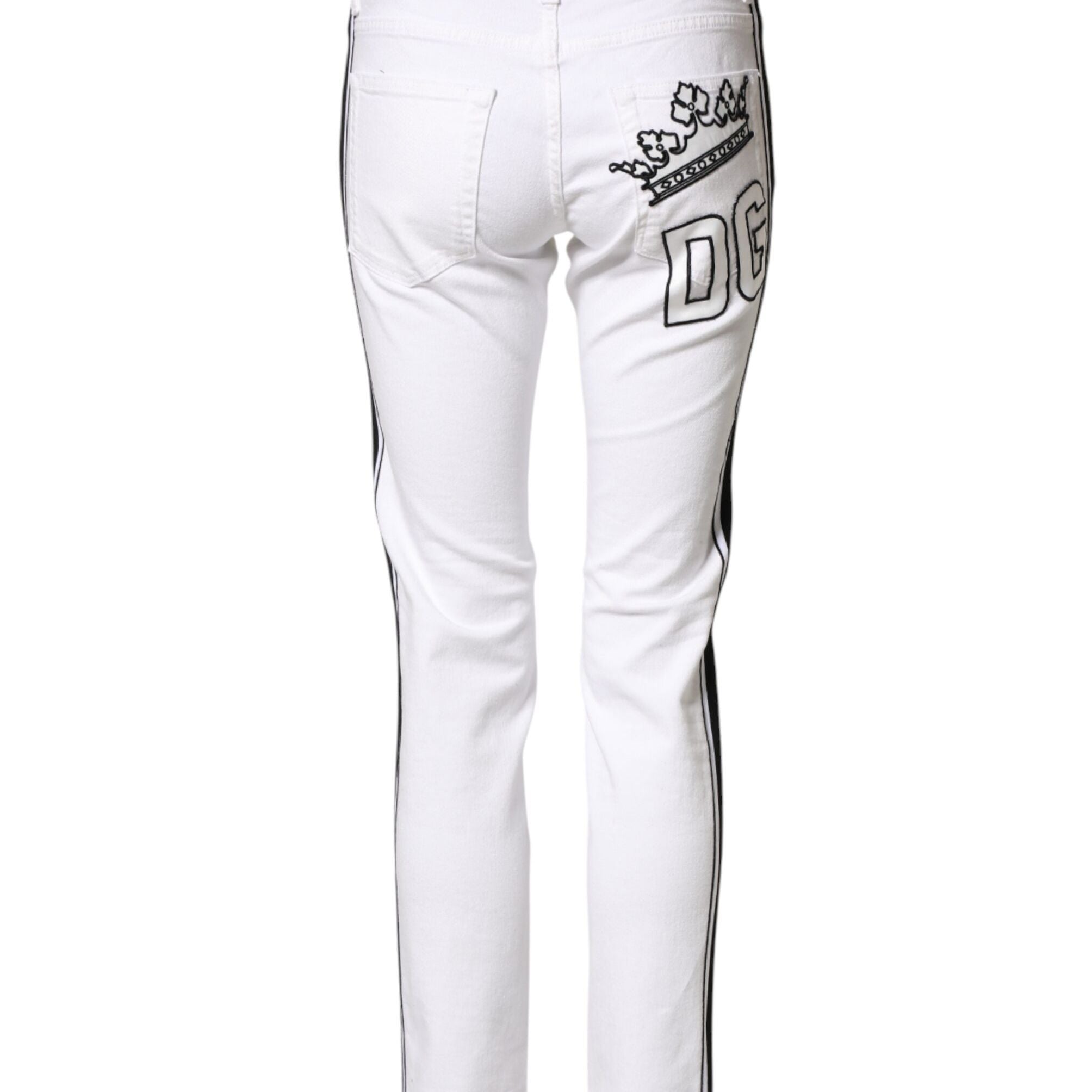 Dolce & Gabbana White Cotton Stretch Skinny Men Denim Jeans