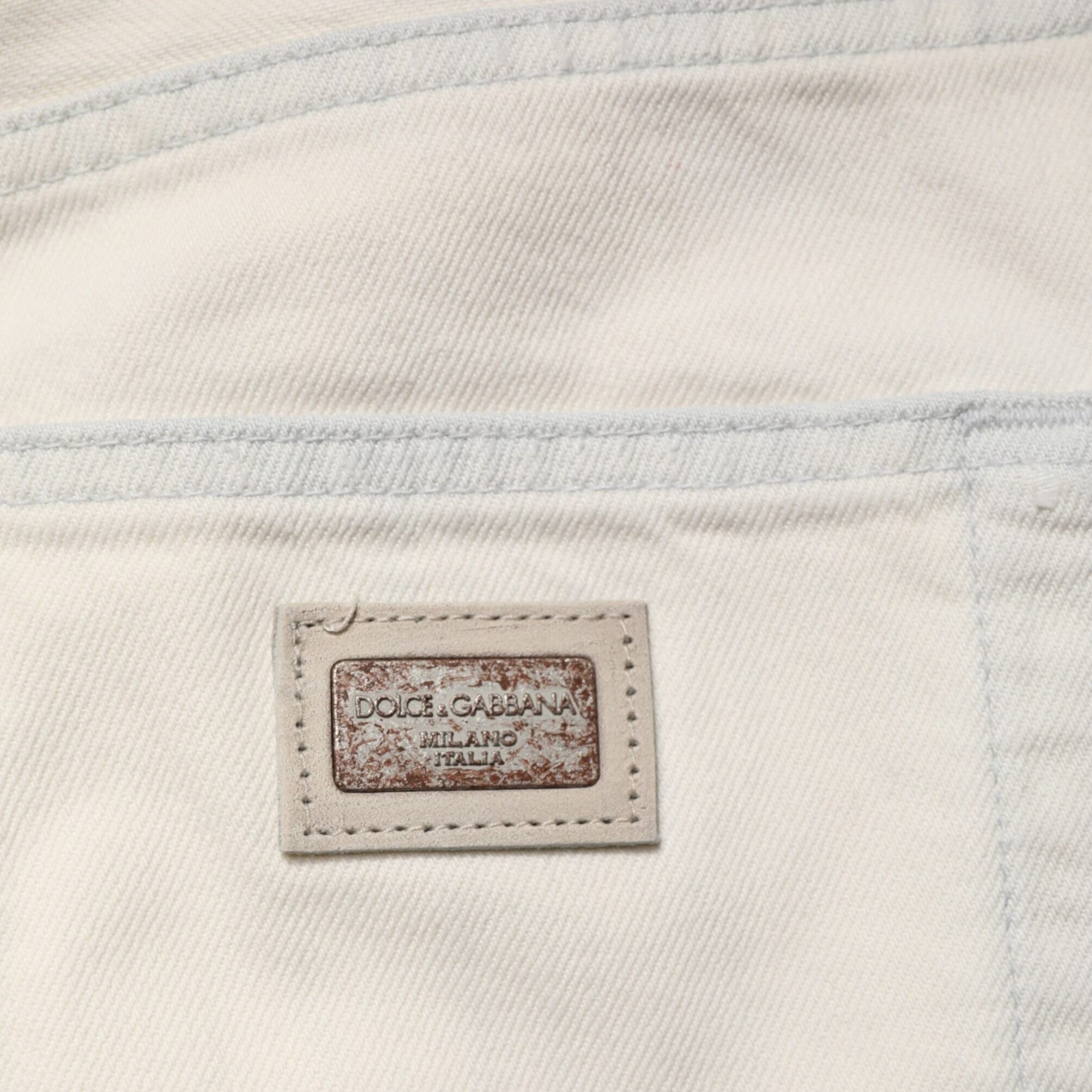 Dolce & Gabbana White Cotton Skinny Denim Trouser Men Jeans