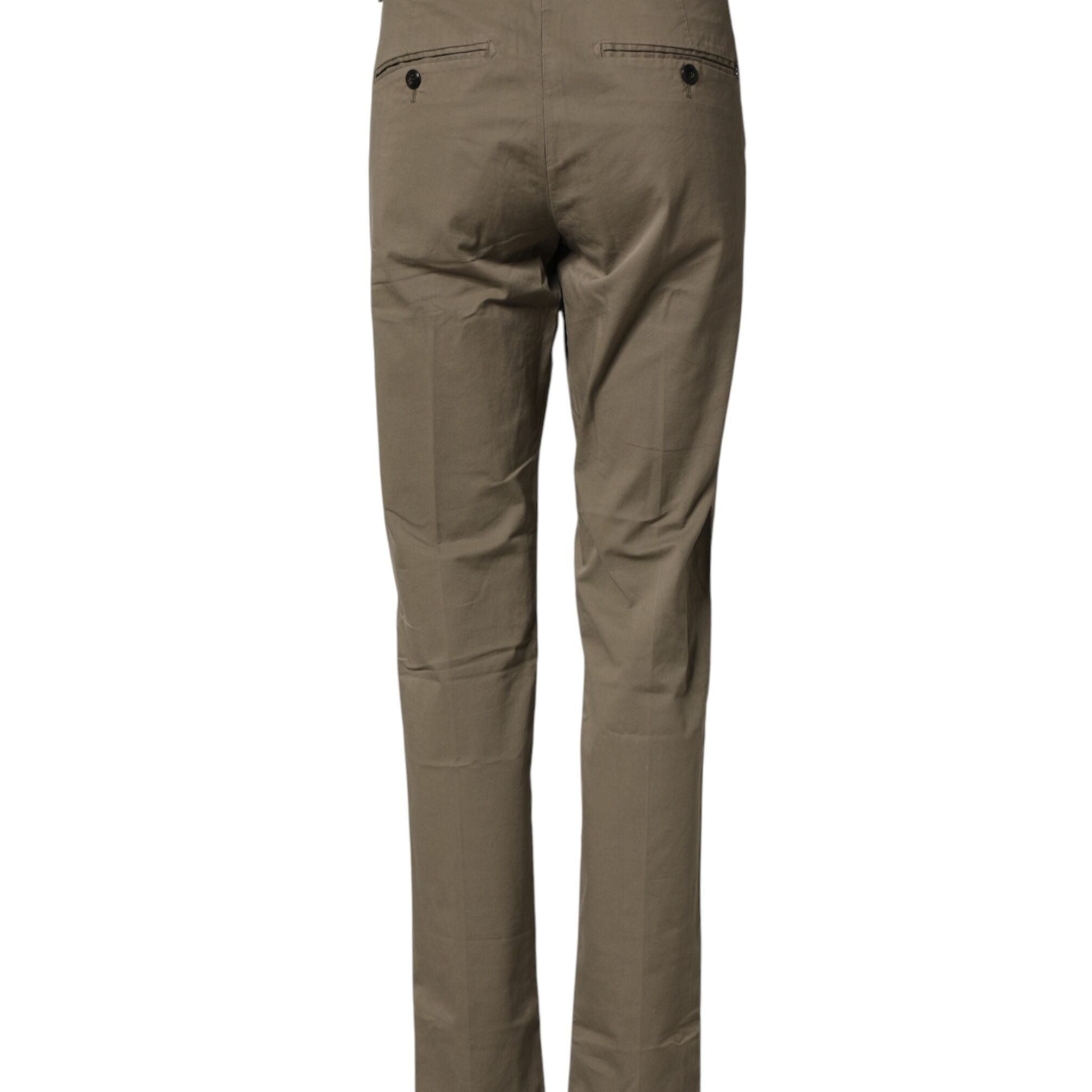 Dondup Beige Cotton Stretch Straight Chino Men Trouser Pants