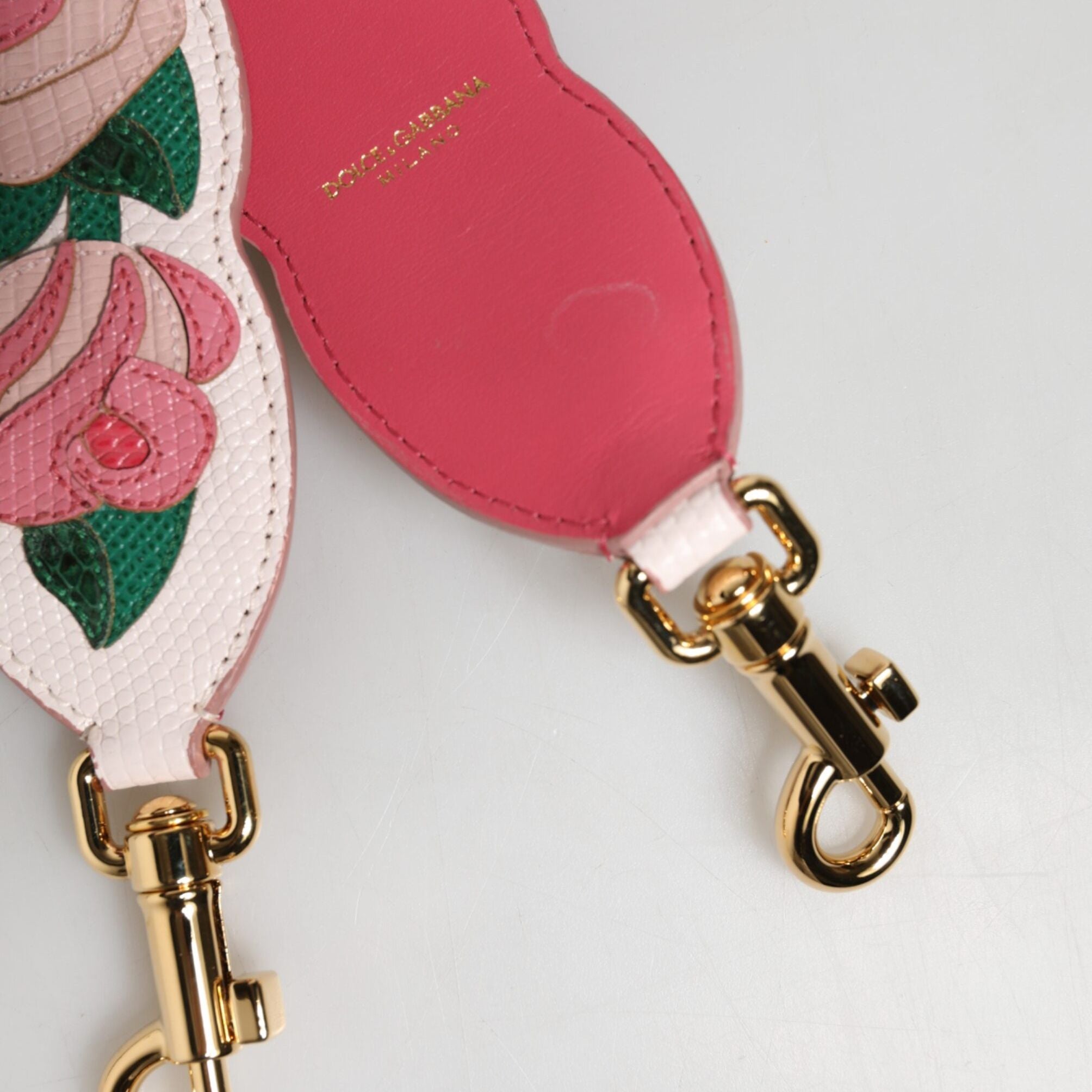 Dolce & Gabbana Strap White Floral Calf Leather Bag Accessory Shoulder