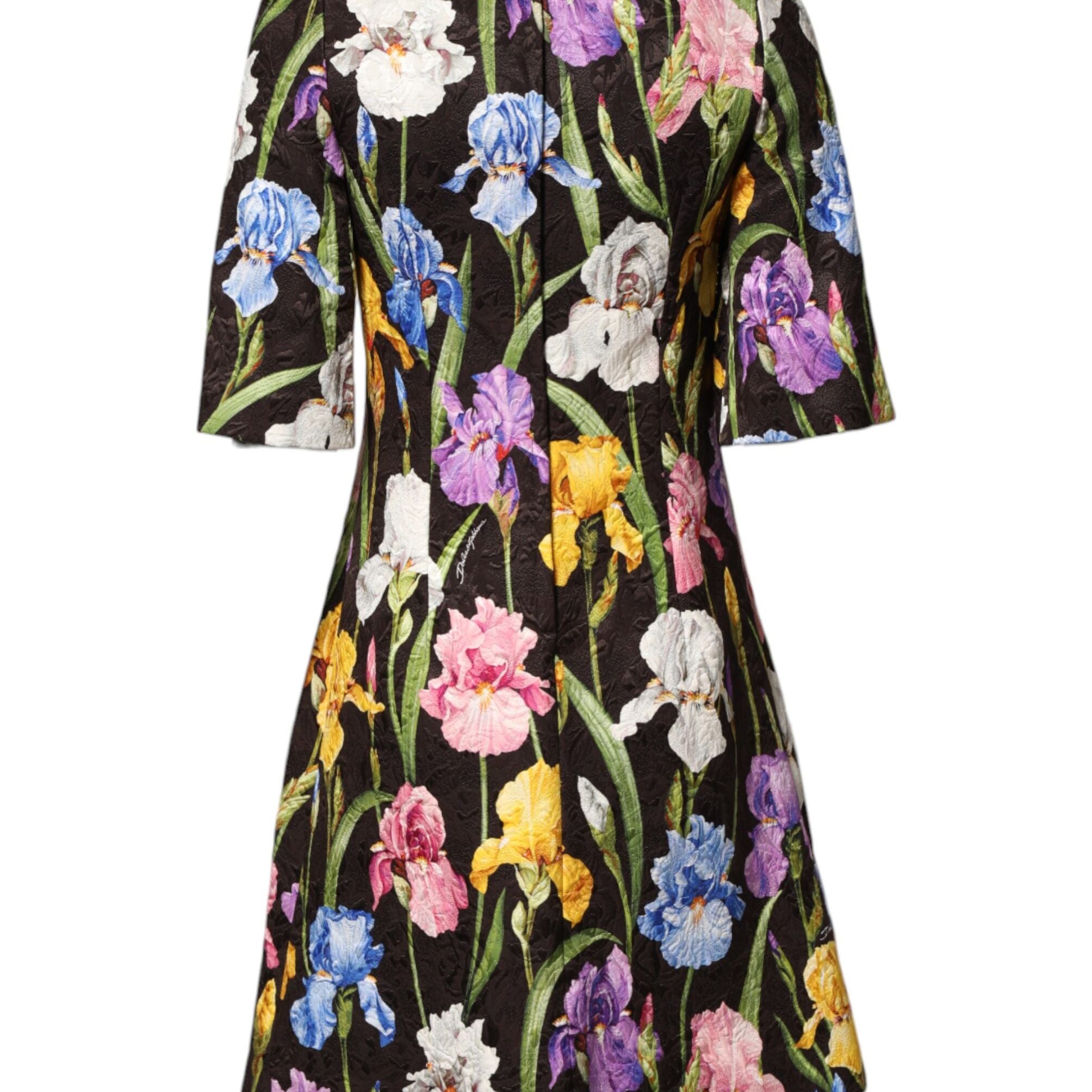 Dolce & Gabbana Black Floral Brocade A-line Mini Dress