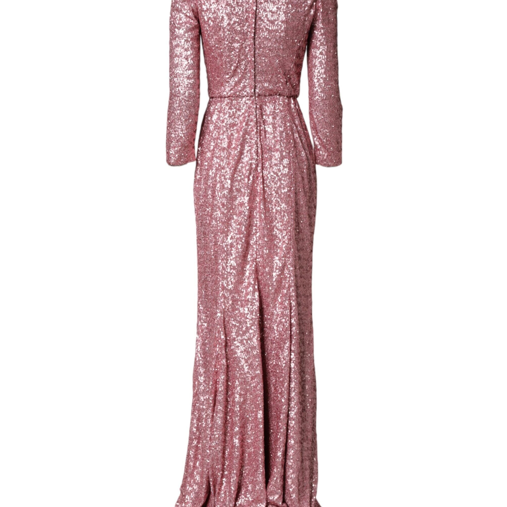 Dolce & Gabbana Pink Sequinned Mermaid Long Gown Dress