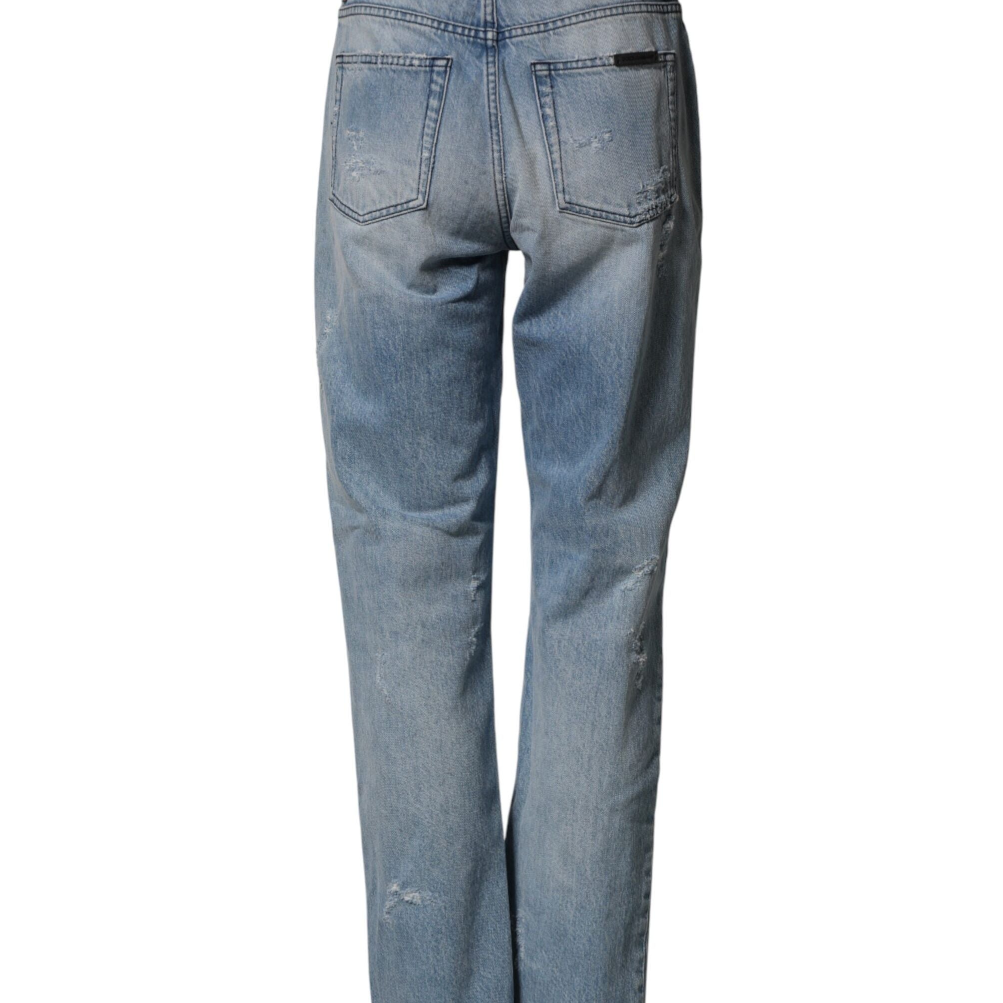 Dolce & Gabbana LightBlue Ripped Washed BOYFRIEND Denim Jeans