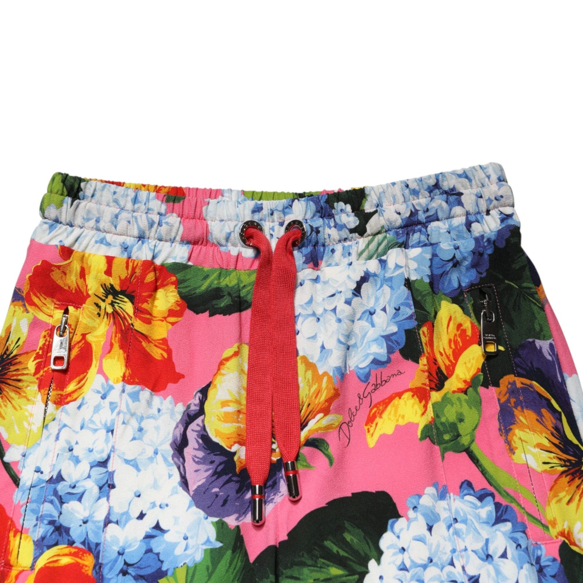 Dolce & Gabbana Multicolor Floral Mid Waist Jogger Pants