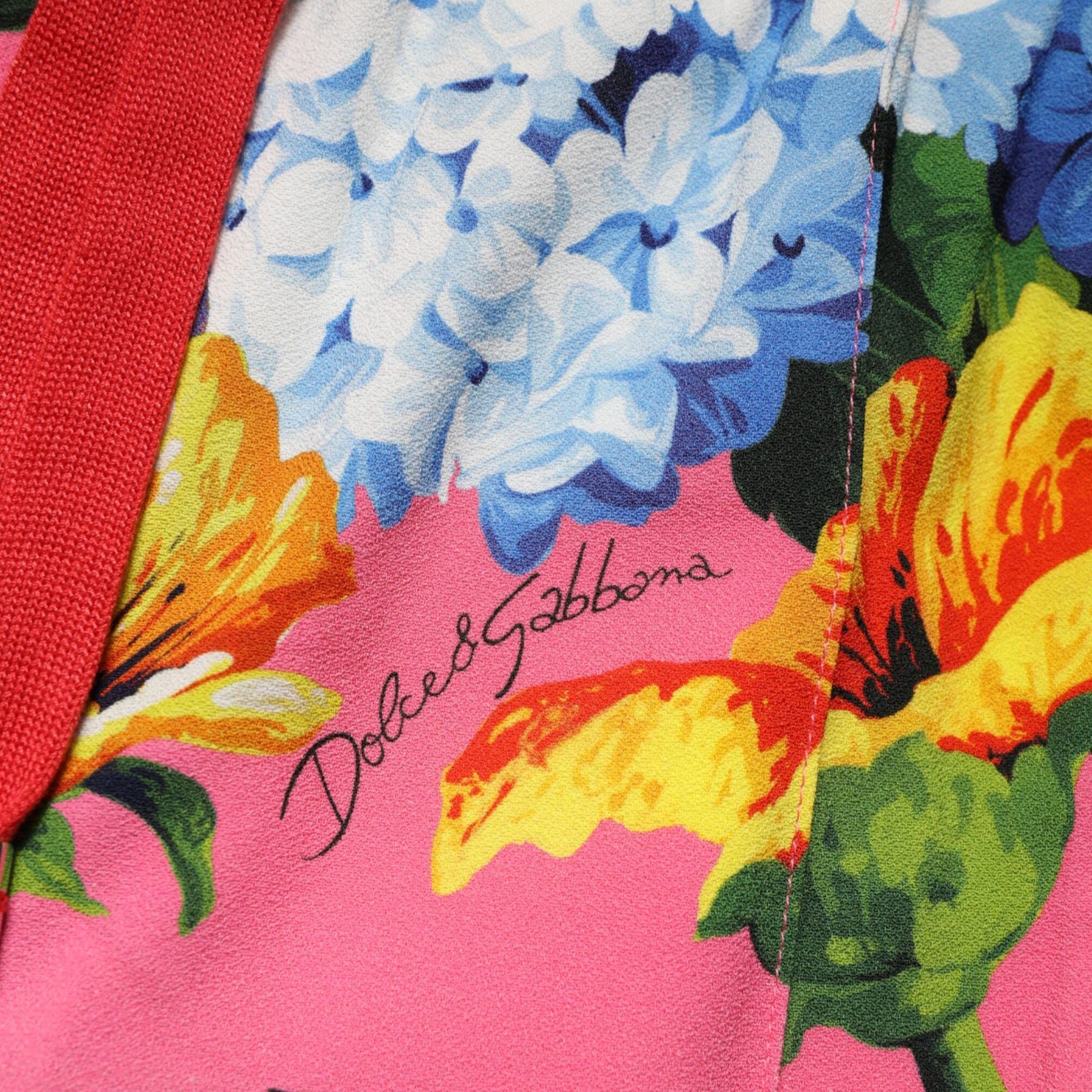 Dolce & Gabbana Multicolor Floral Mid Waist Jogger Pants
