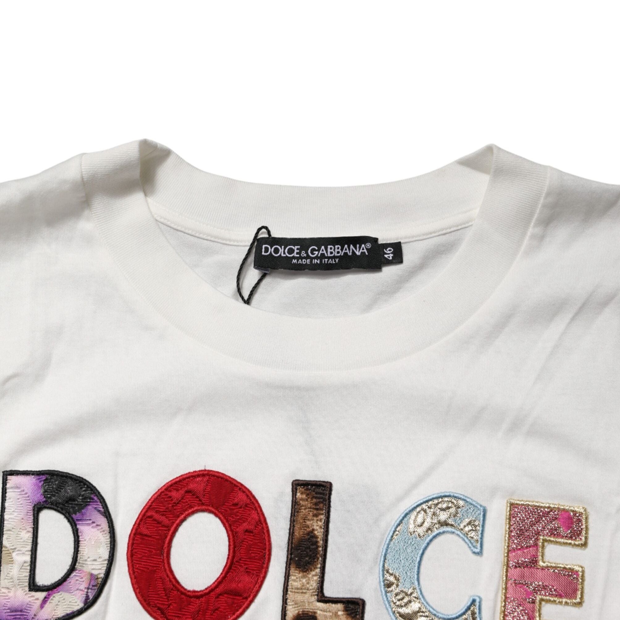 Dolce & Gabbana White Logo Crew Neck Short Sleeves T-shirt