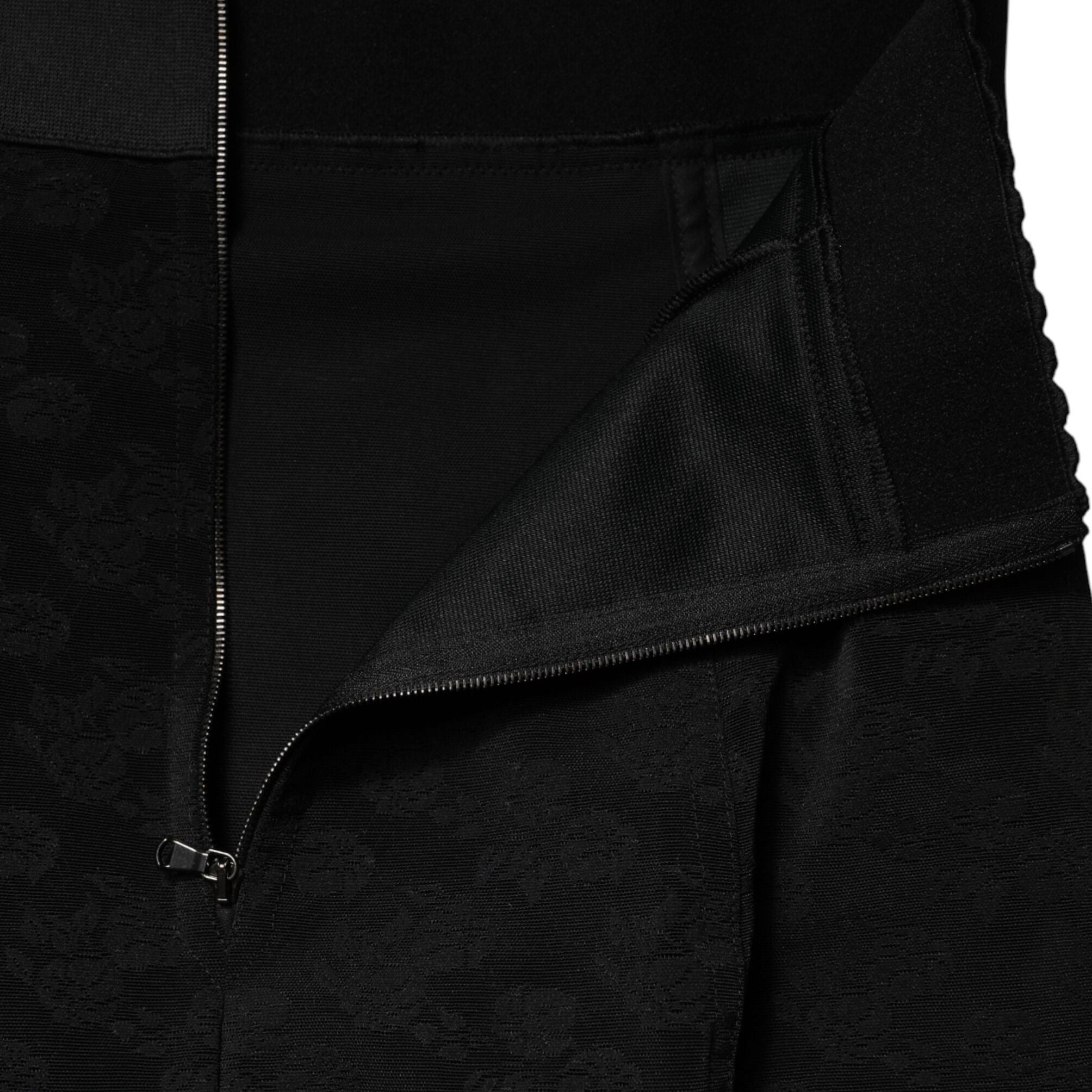 Dolce & Gabbana Black Nylon Embellished Lace Mini Skirt